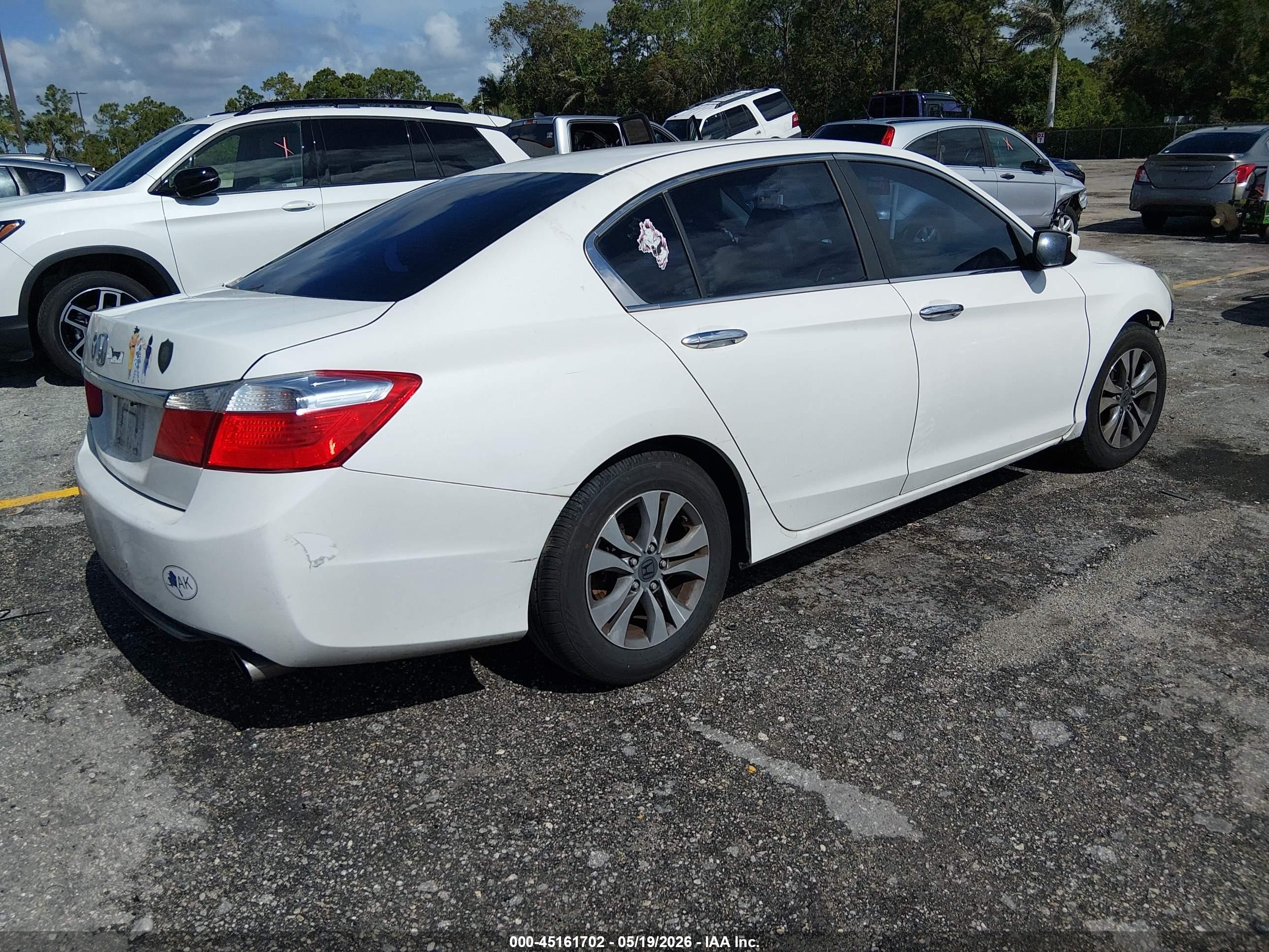 2014 Honda Accord Lx White vin: 1HGCR2F34EA004975