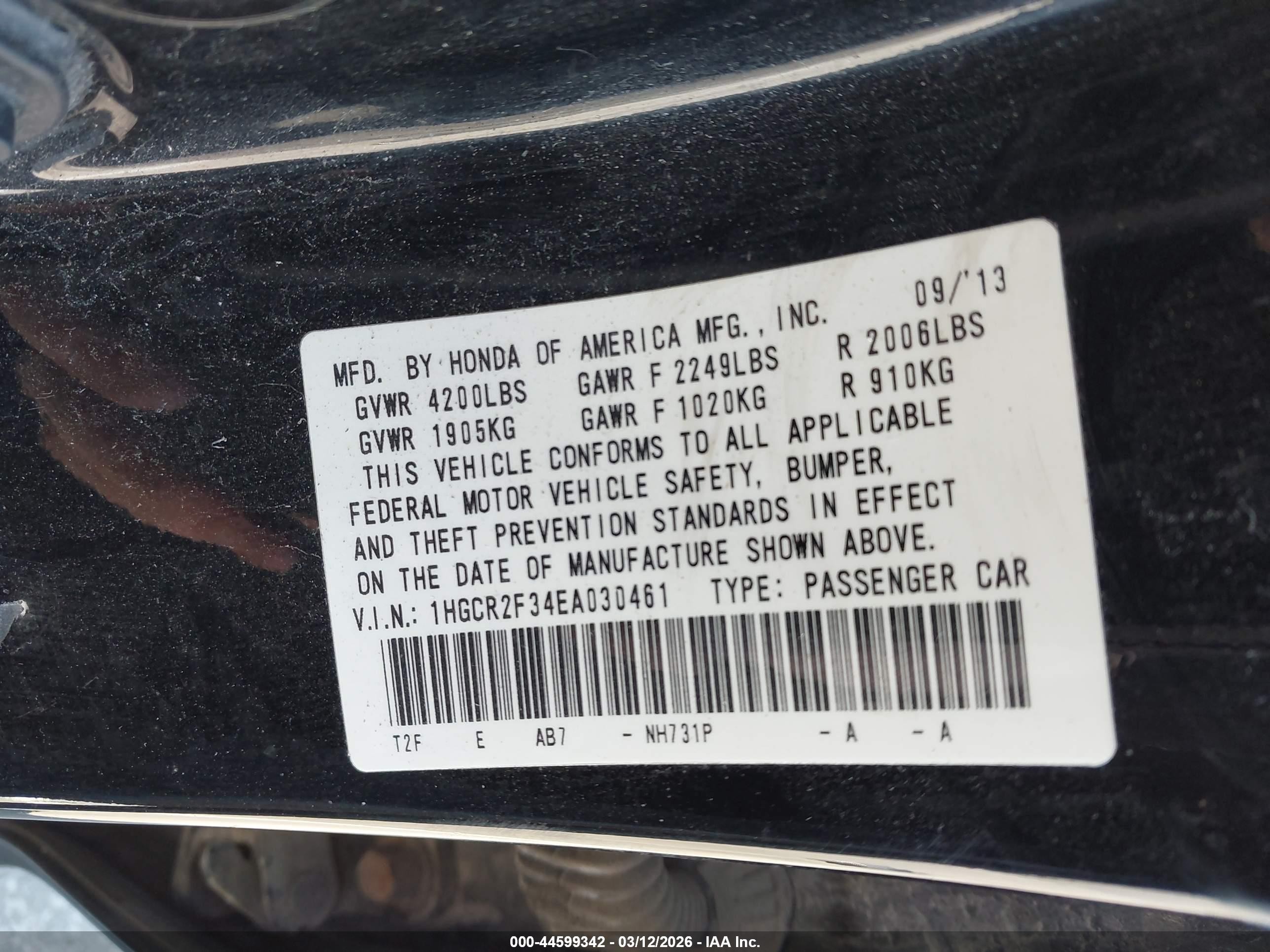 2014 Honda Accord Lx Black vin: 1HGCR2F34EA030461