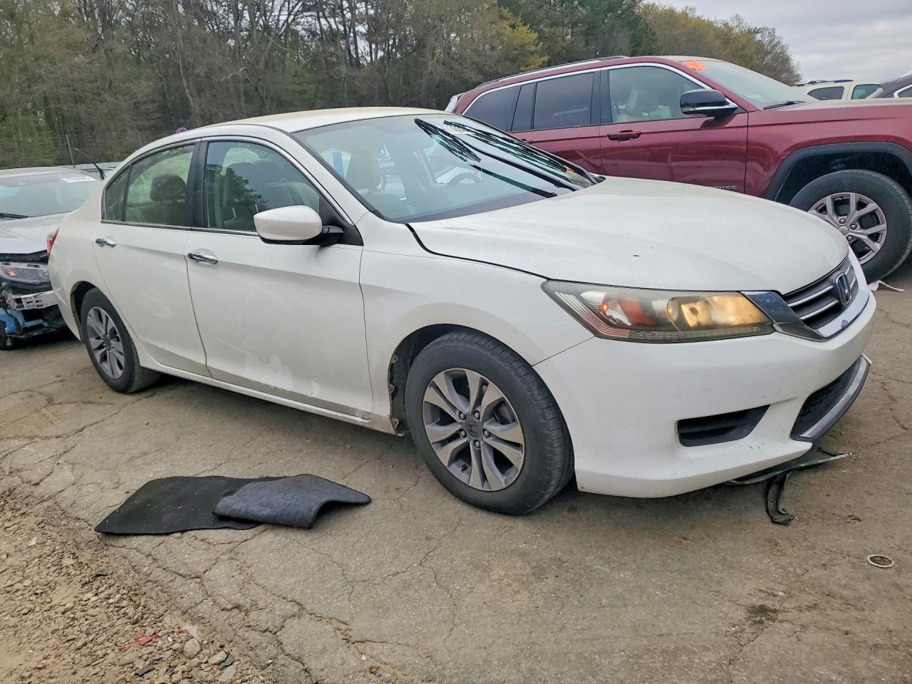 2014 Honda Accord Lx White vin: 1HGCR2F34EA077487