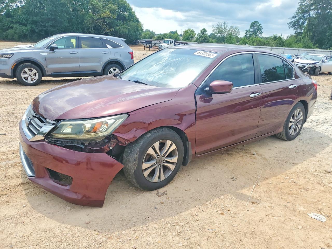 2014 Honda Accord Lx Burgundy vin: 1HGCR2F34EA291394