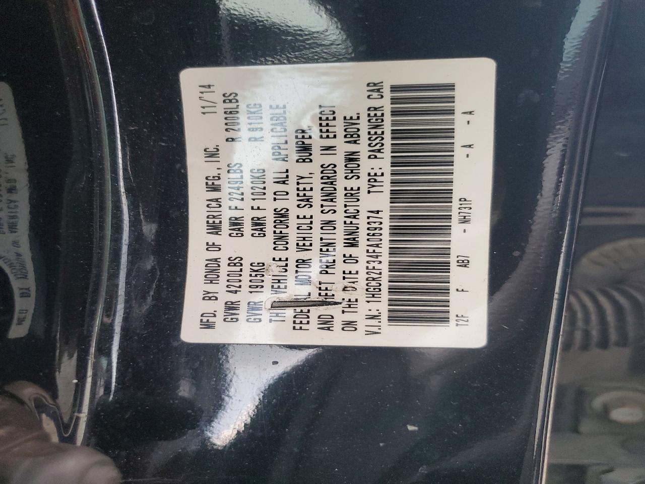2015 Honda Accord Lx Серый vin: 1HGCR2F34FA069374