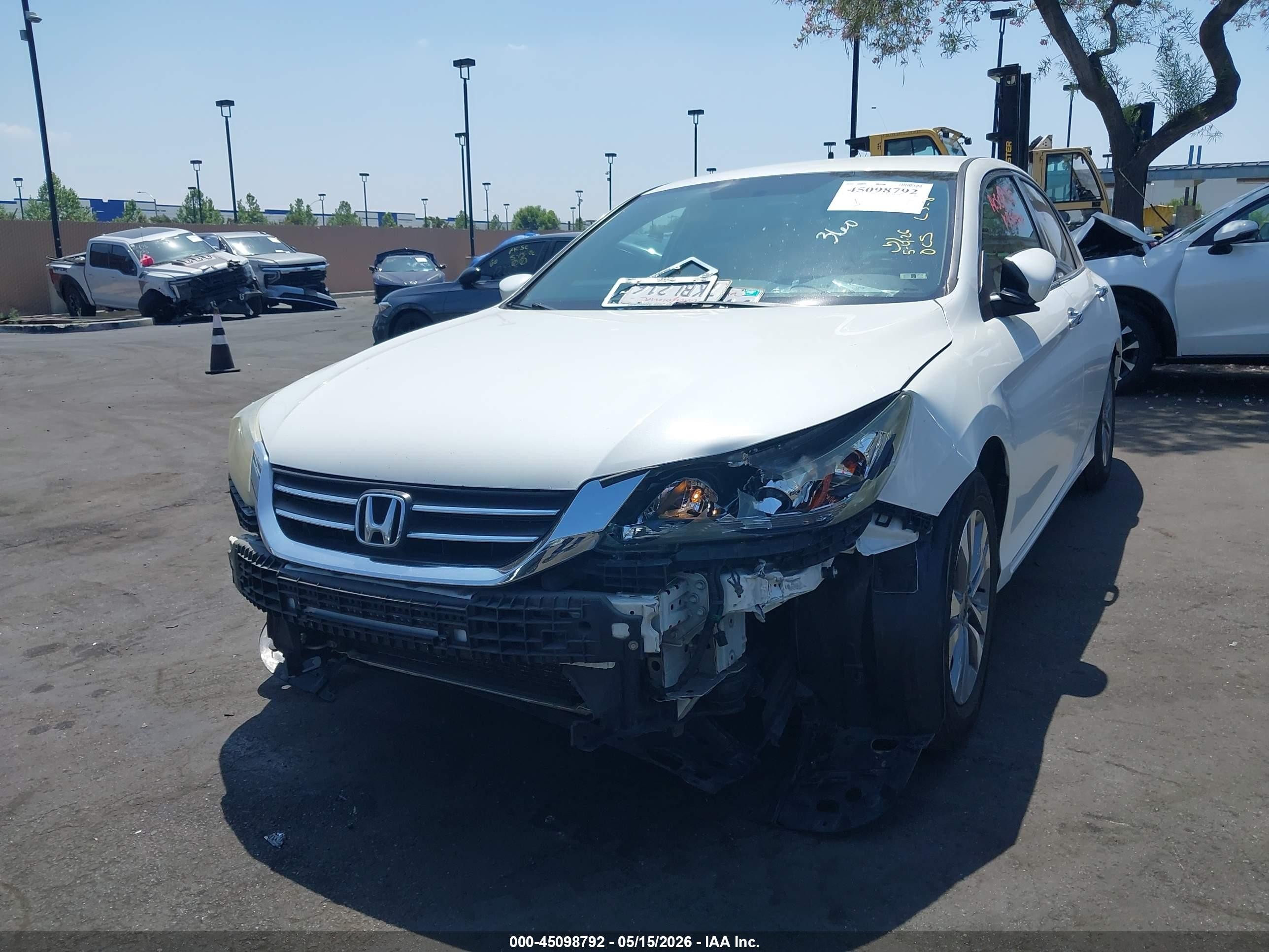 2015 Honda Accord Lx White vin: 1HGCR2F34FA094064