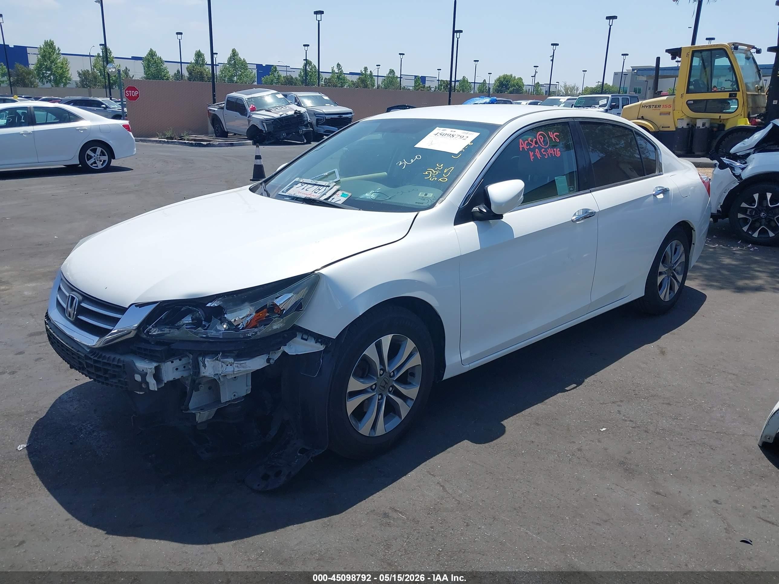 2015 Honda Accord Lx White vin: 1HGCR2F34FA094064