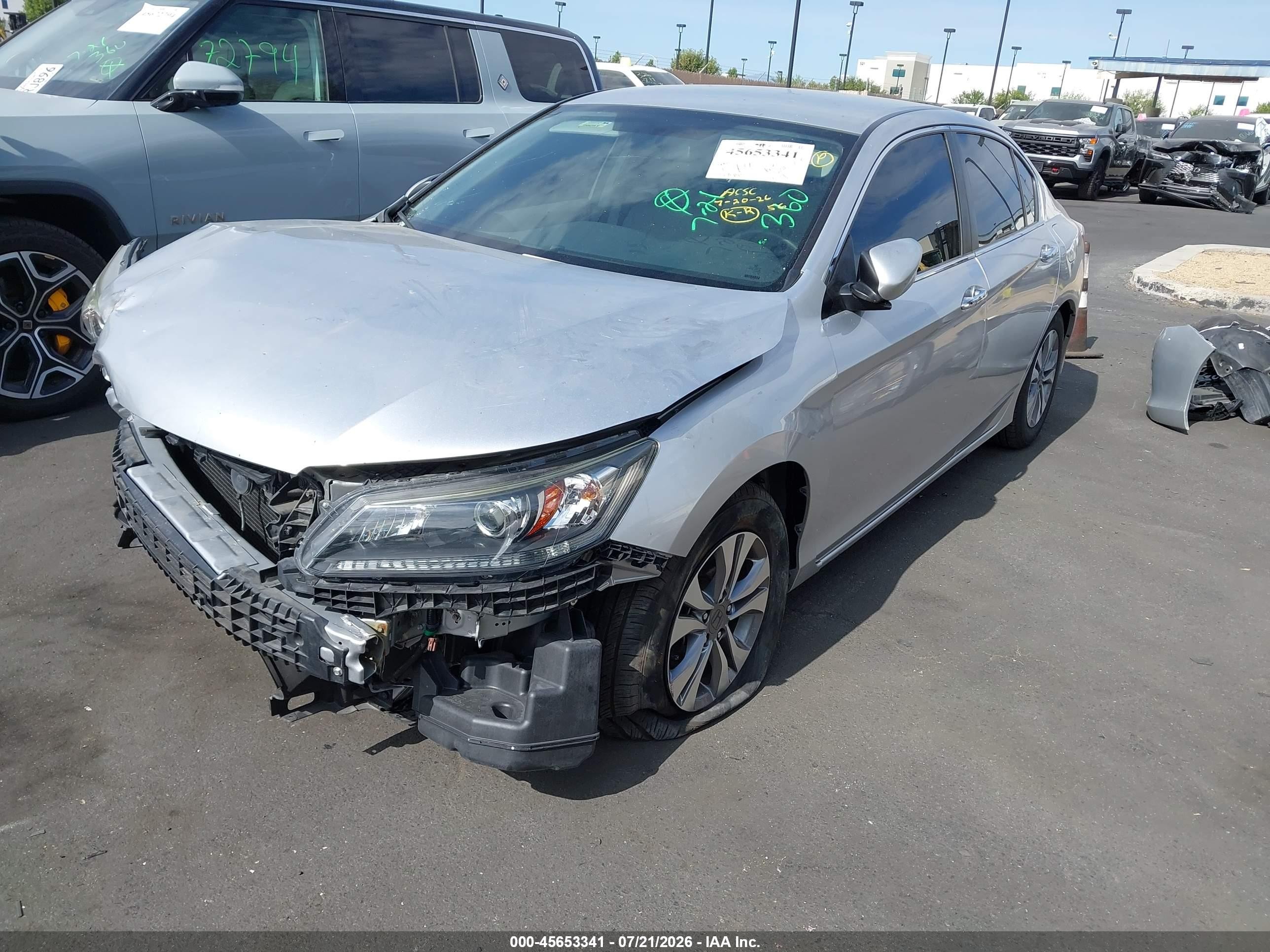 2015 Honda Accord Lx Silver vin: 1HGCR2F34FA119495