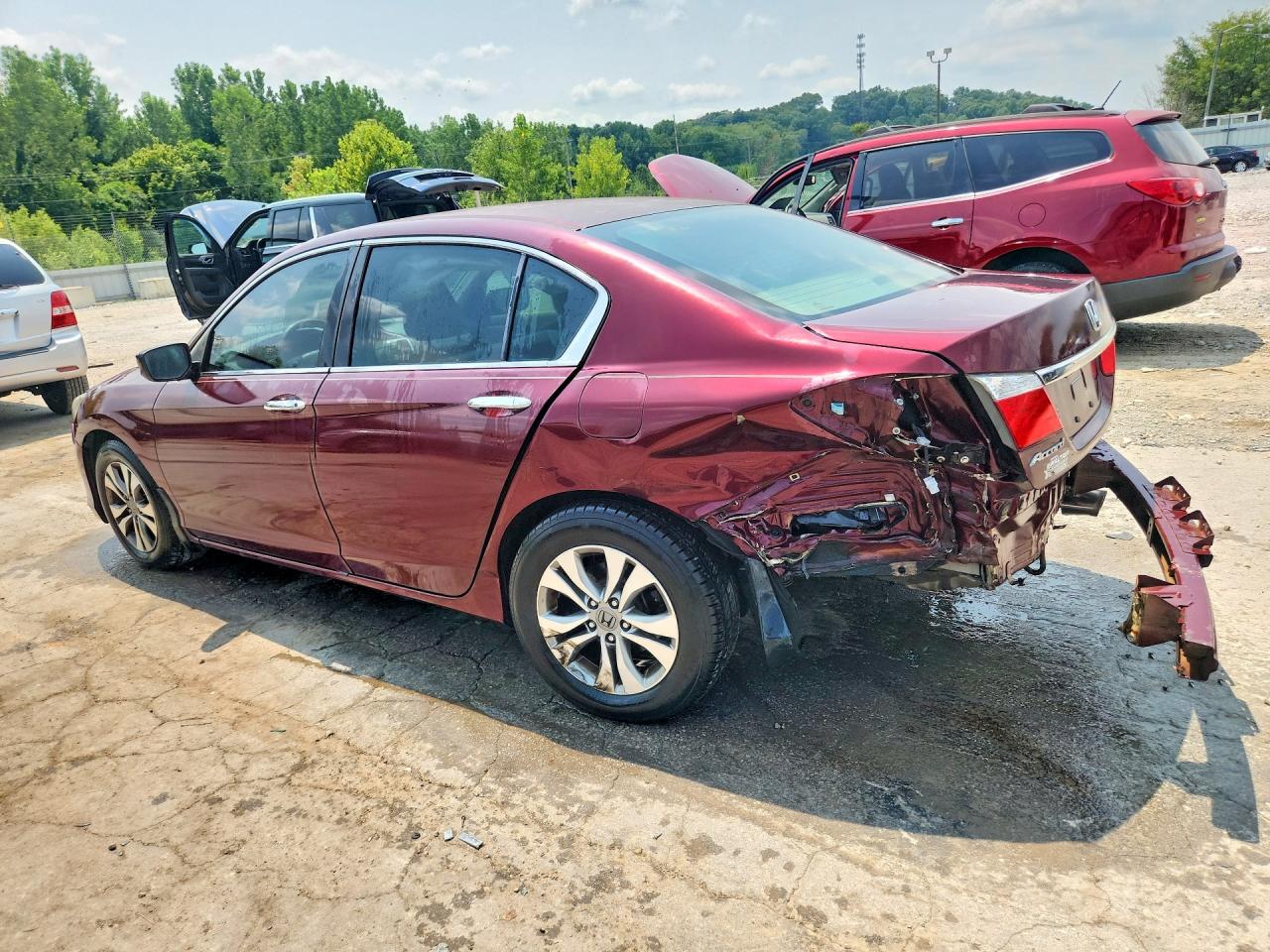 2015 Honda Accord Lx Burgundy vin: 1HGCR2F34FA204708