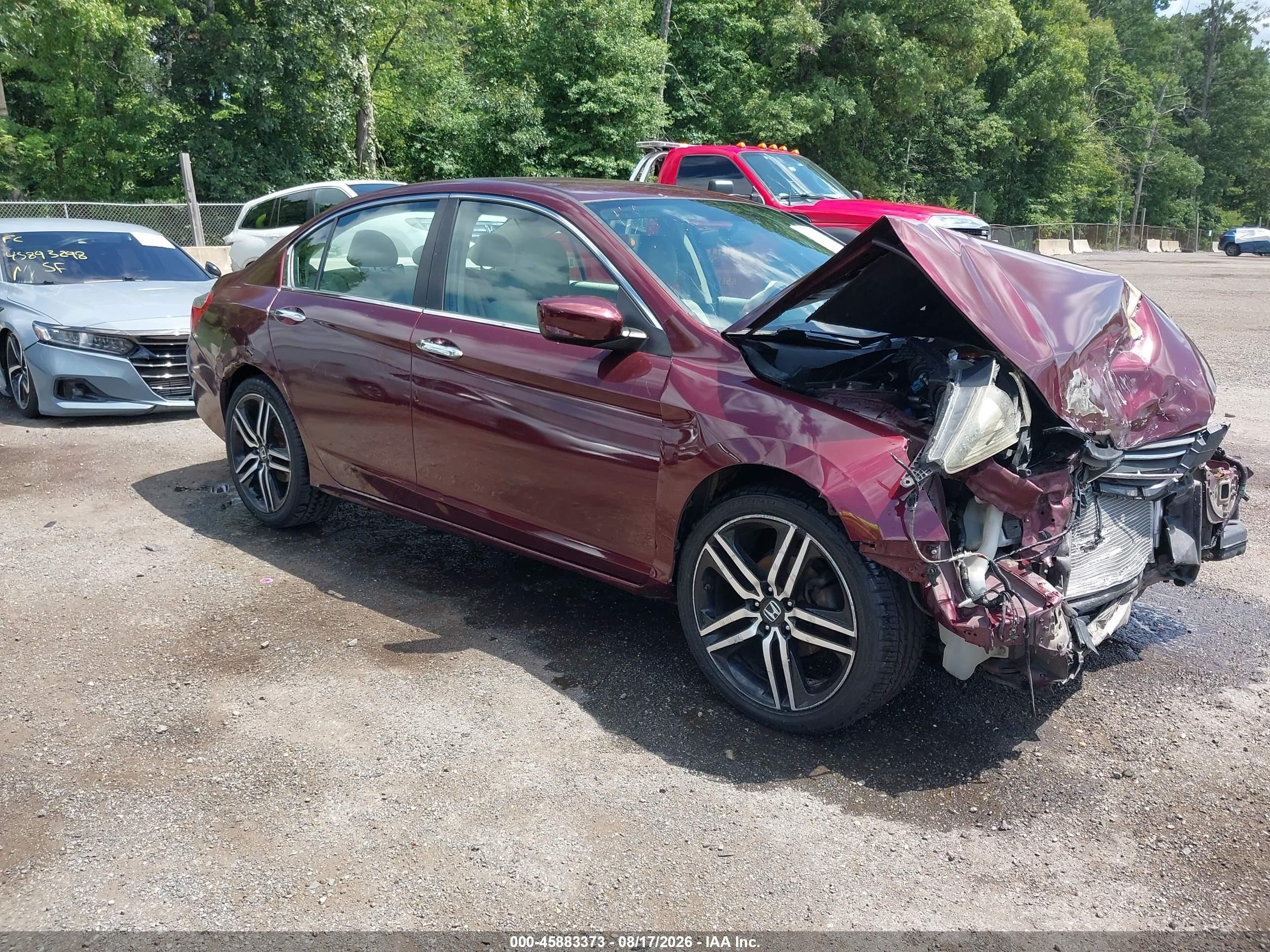 2015 Honda Accord Lx Burgundy vin: 1HGCR2F34FA251320