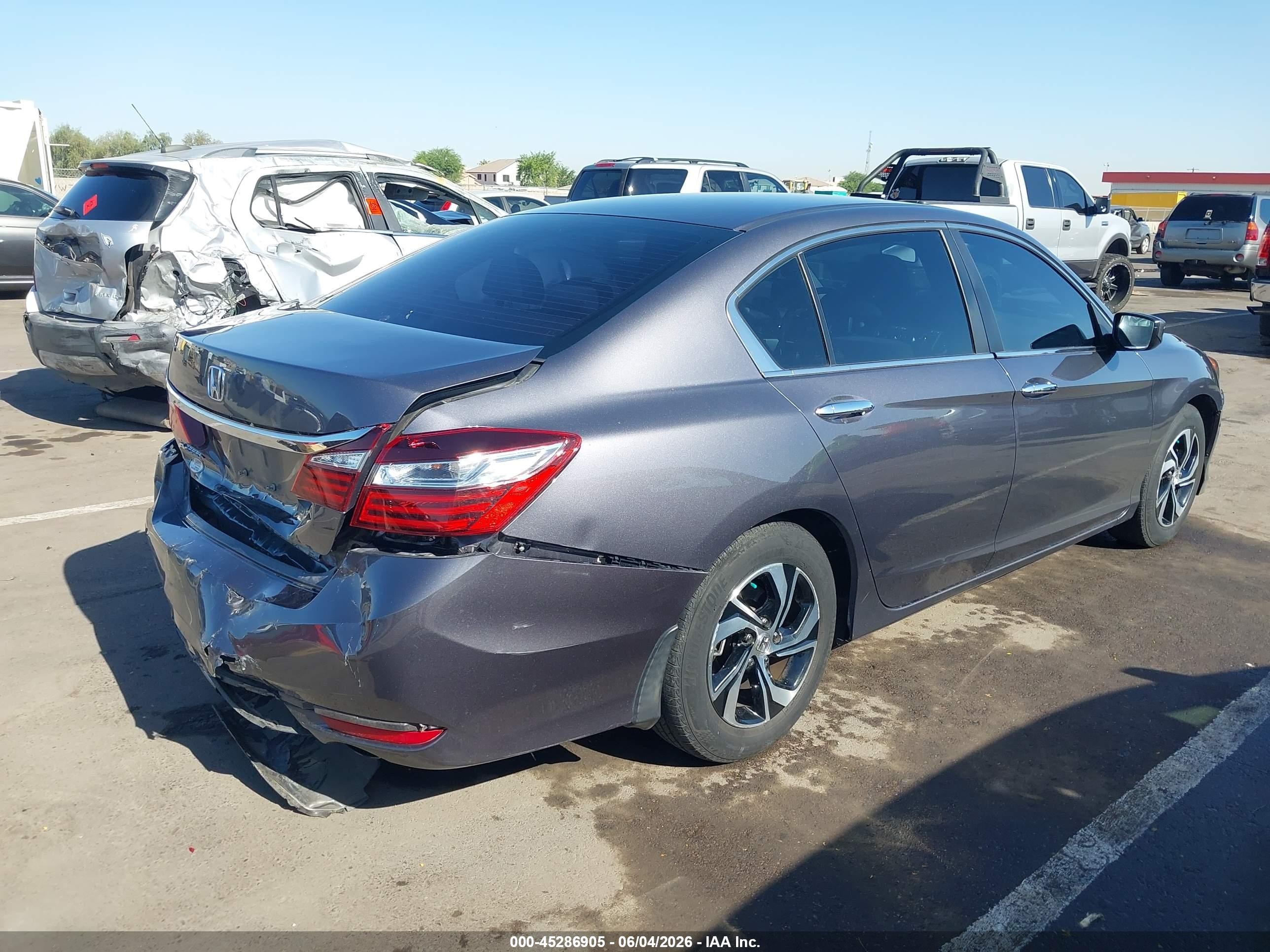 2016 Honda Accord Lx Gray vin: 1HGCR2F34GA017437