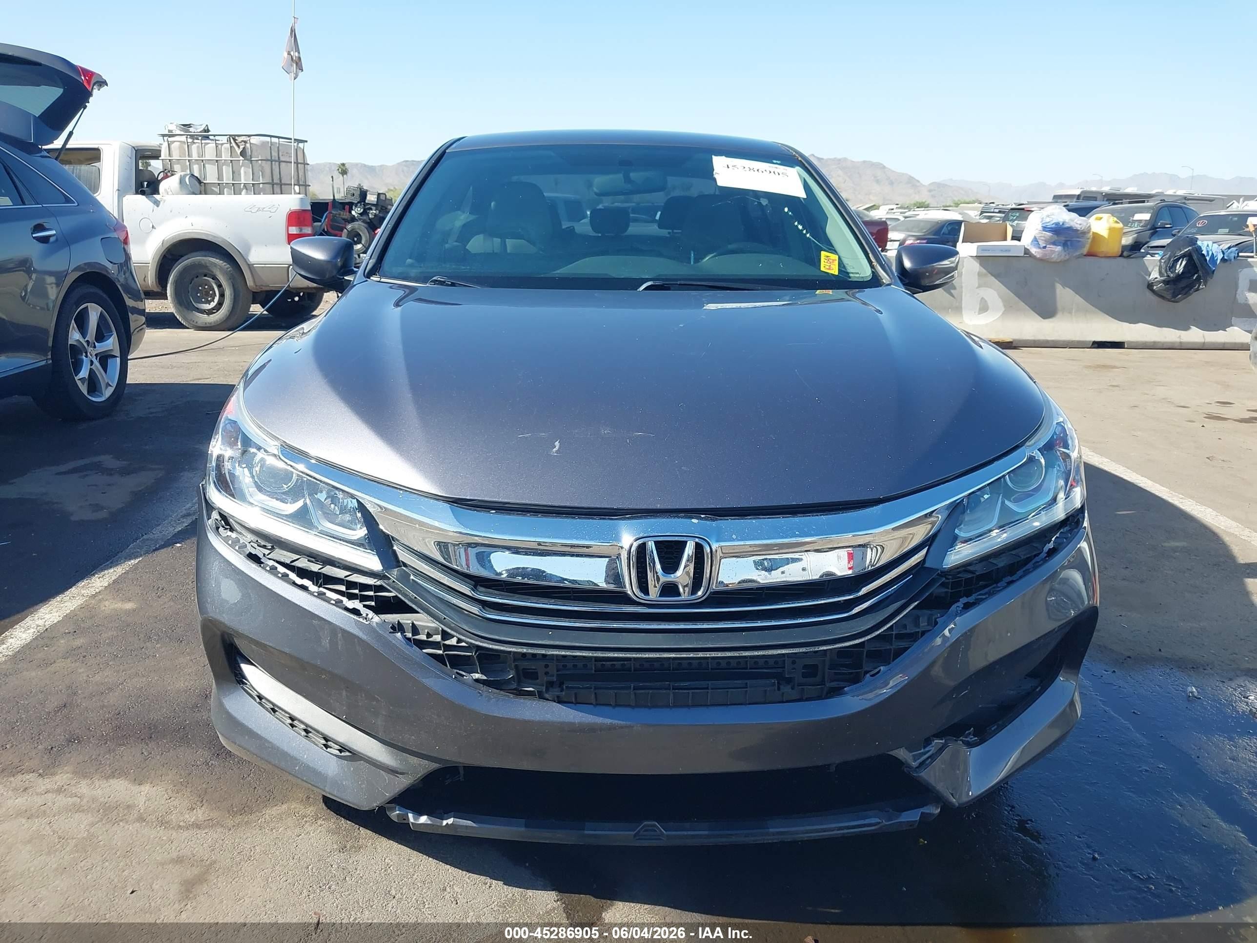 2016 Honda Accord Lx Gray vin: 1HGCR2F34GA017437