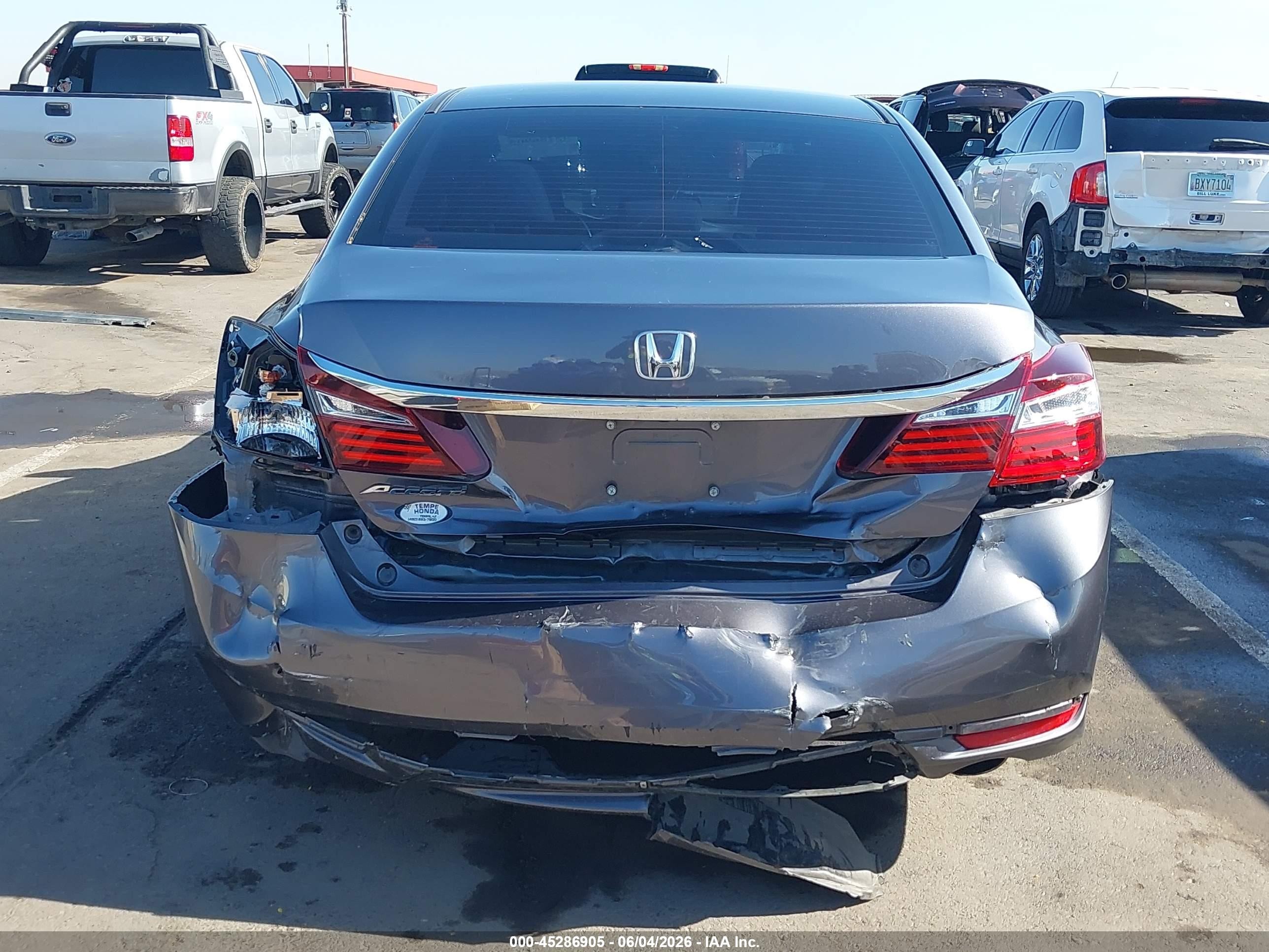 2016 Honda Accord Lx Gray vin: 1HGCR2F34GA017437
