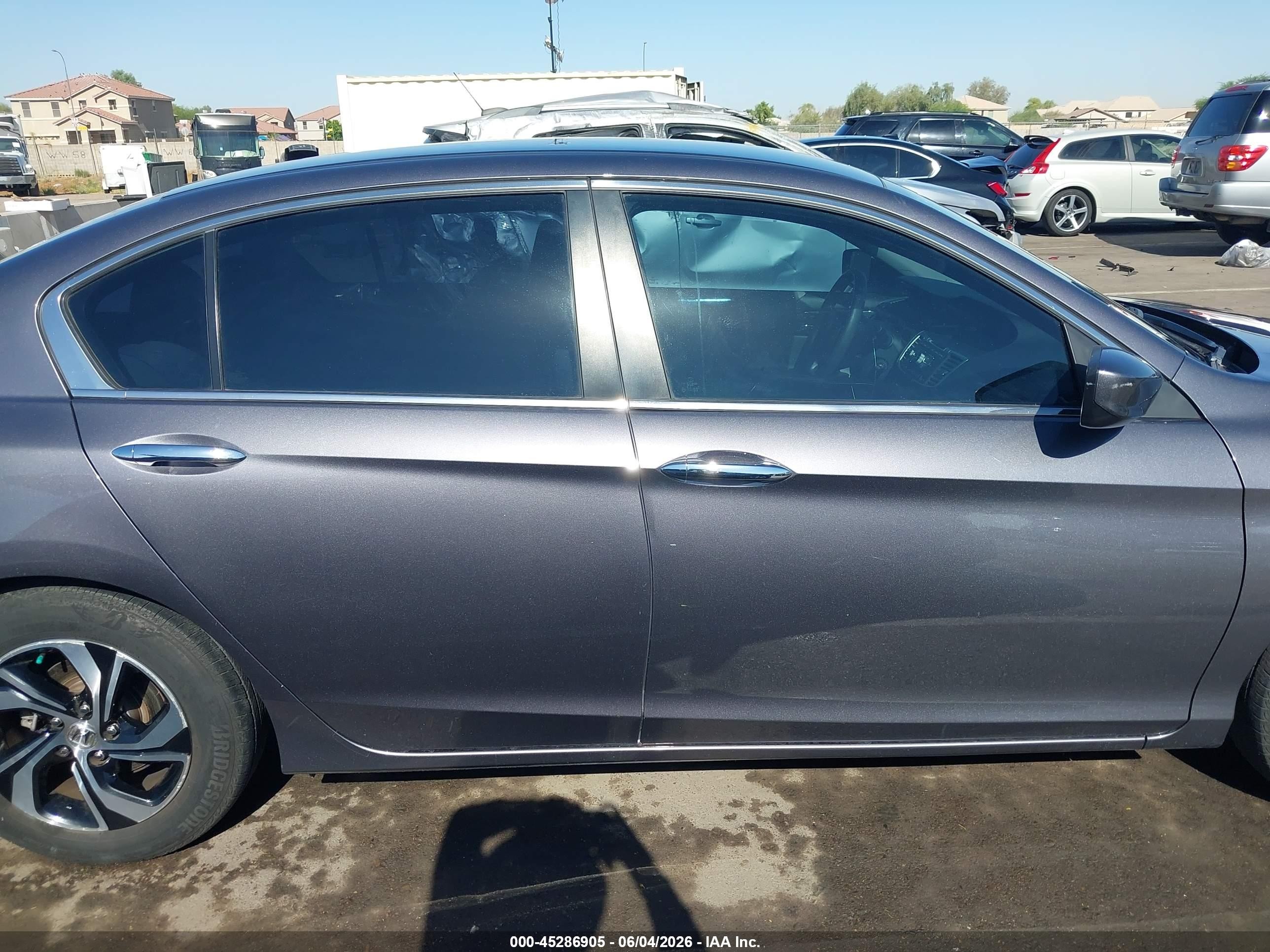 2016 Honda Accord Lx Gray vin: 1HGCR2F34GA017437