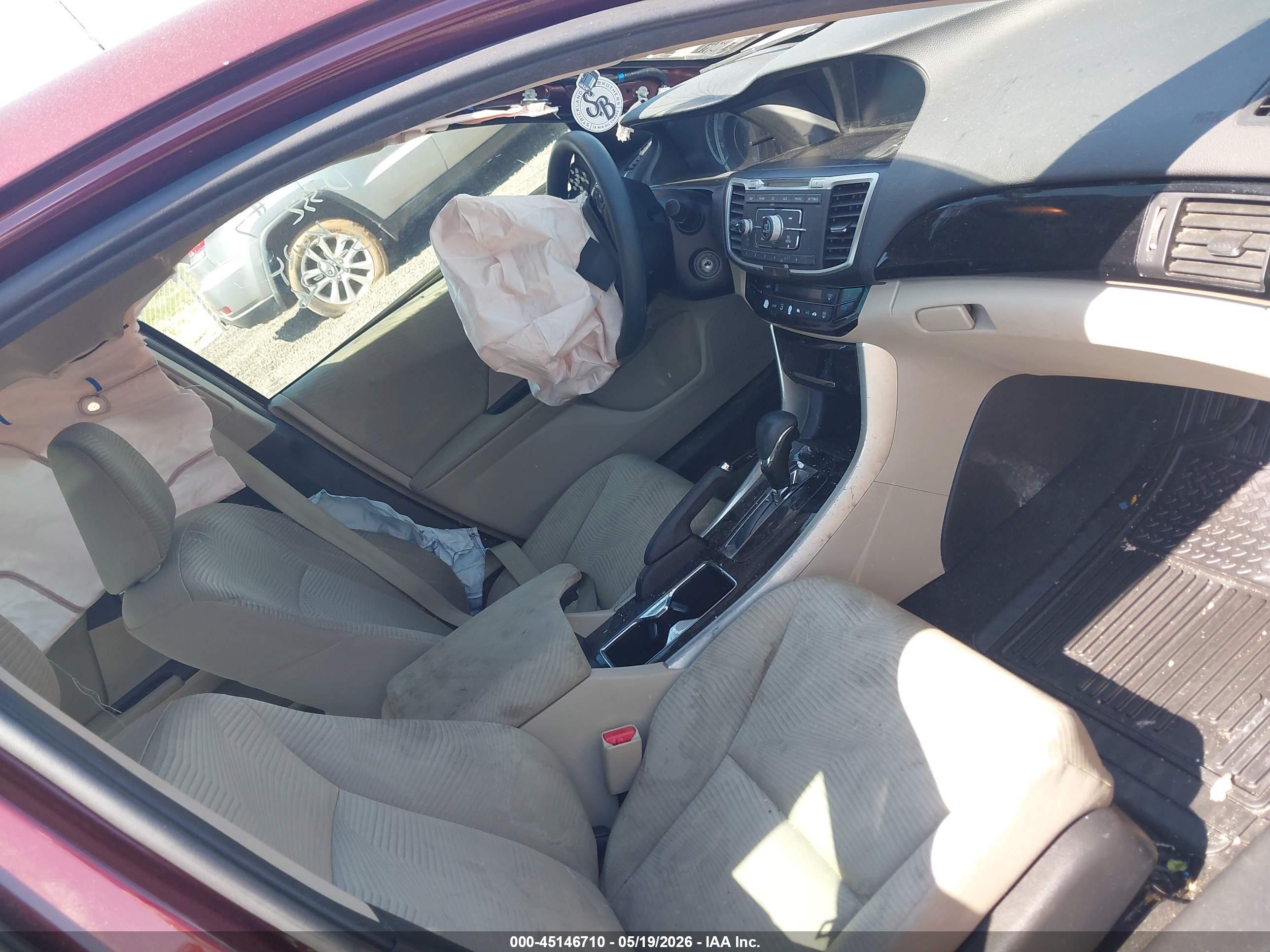 2016 Honda Accord Lx Maroon vin: 1HGCR2F34GA168326