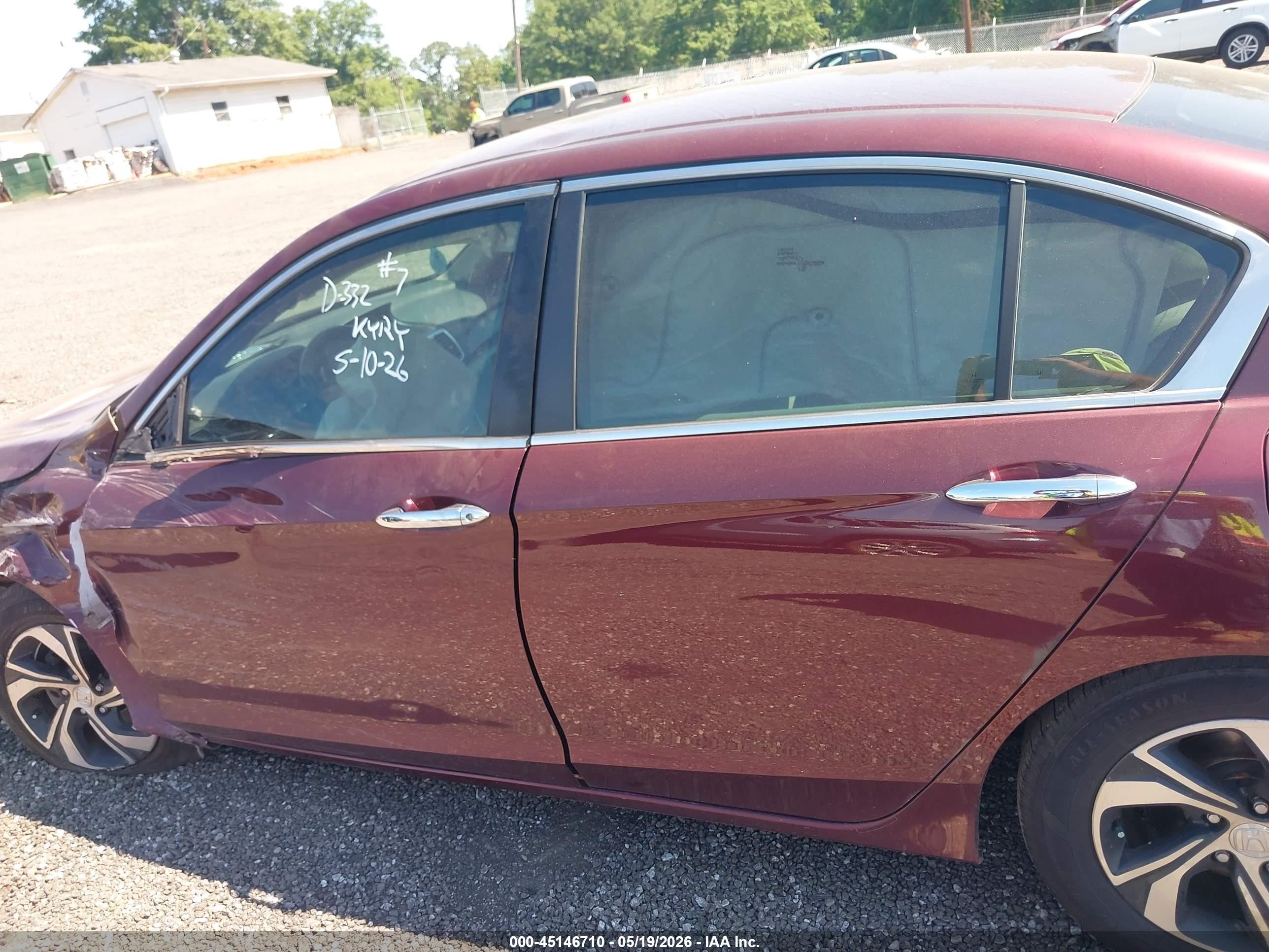 2016 Honda Accord Lx Maroon vin: 1HGCR2F34GA168326