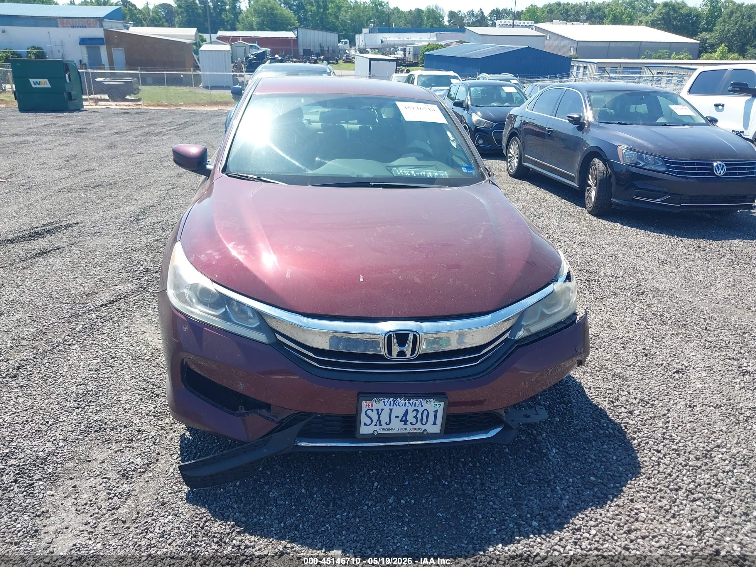 2016 Honda Accord Lx Maroon vin: 1HGCR2F34GA168326