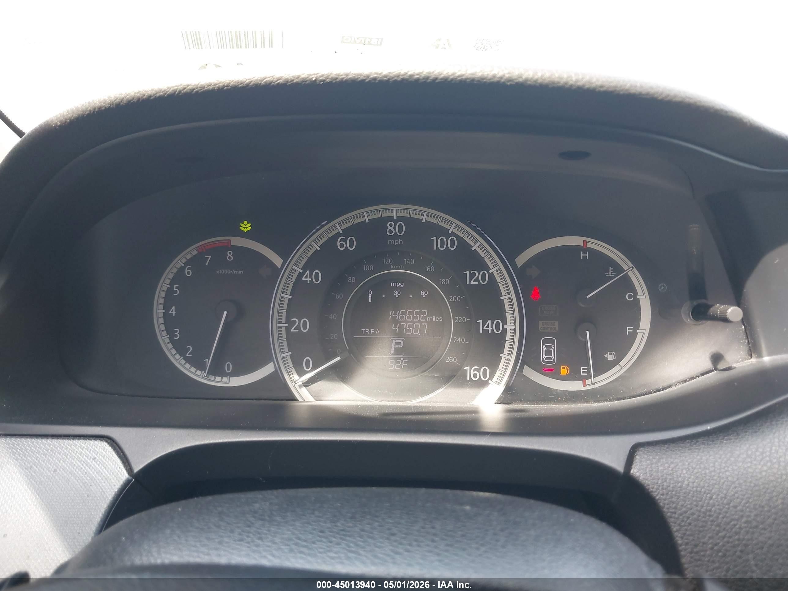 2013 Honda Accord Lx White vin: 1HGCR2F35DA073379