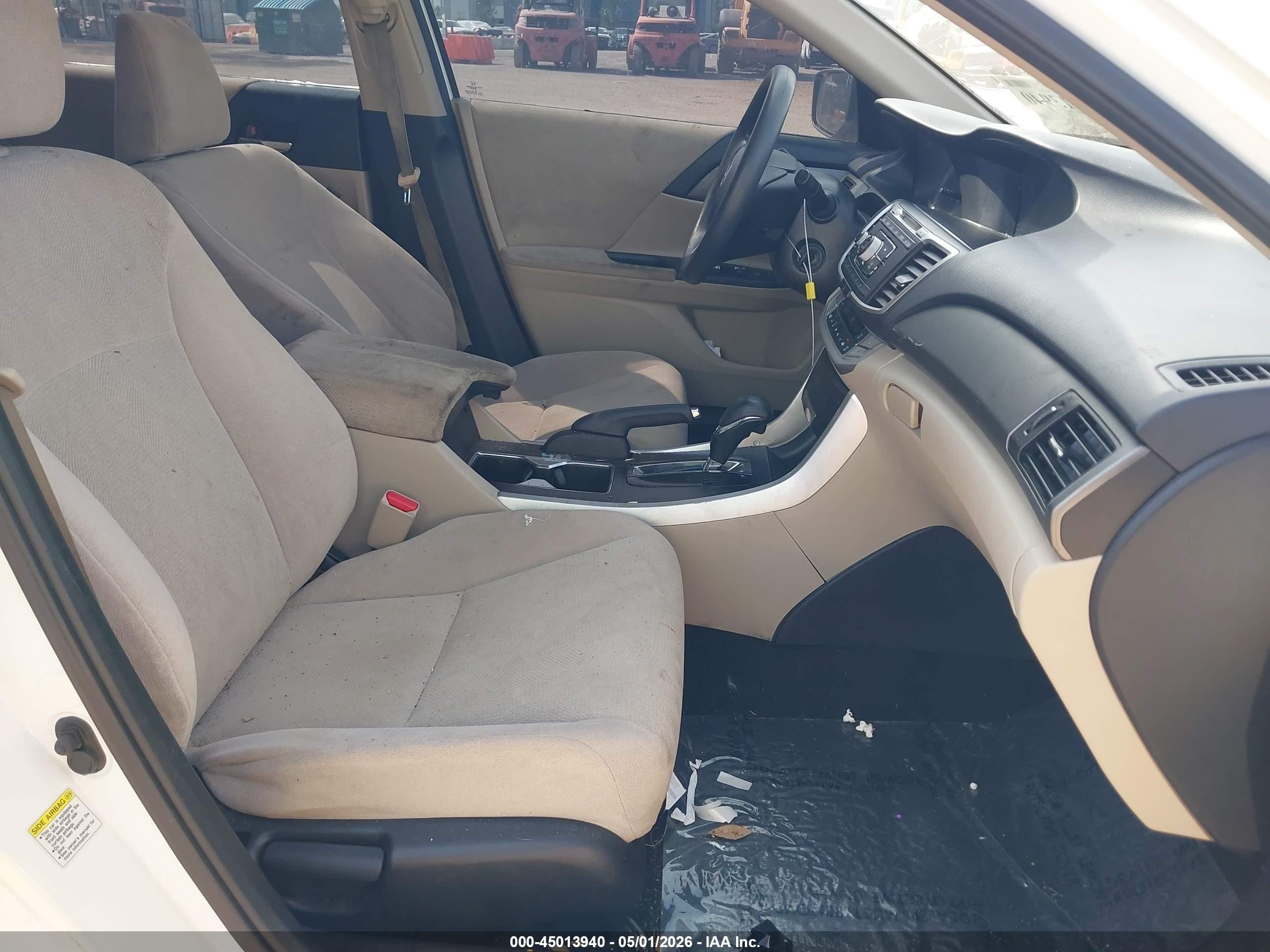 2013 Honda Accord Lx White vin: 1HGCR2F35DA073379