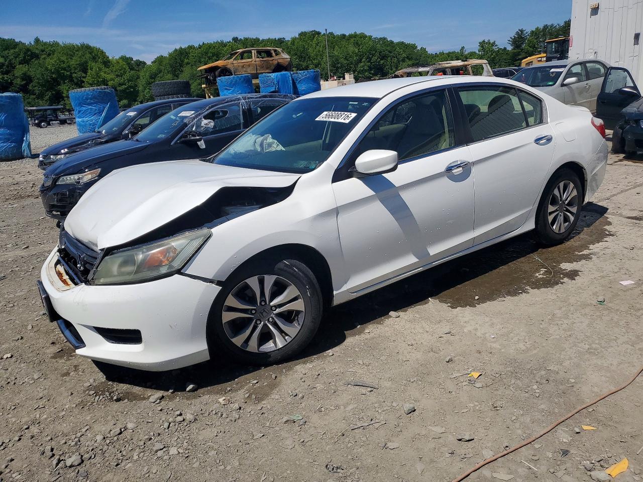 2013 Honda Accord Lx White vin: 1HGCR2F35DA087346