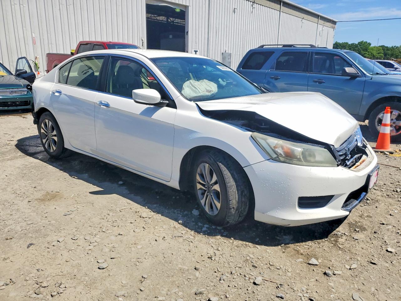 2013 Honda Accord Lx White vin: 1HGCR2F35DA087346