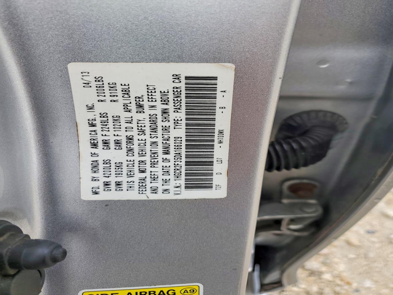2013 Honda Accord Lx Silver vin: 1HGCR2F35DA166029