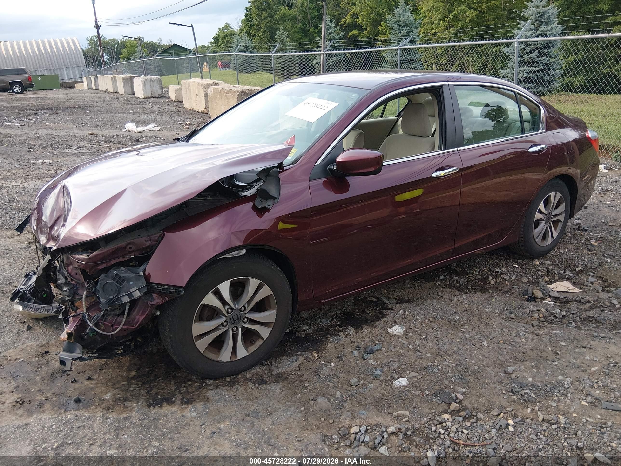 2013 Honda Accord Lx Maroon vin: 1HGCR2F35DA169352
