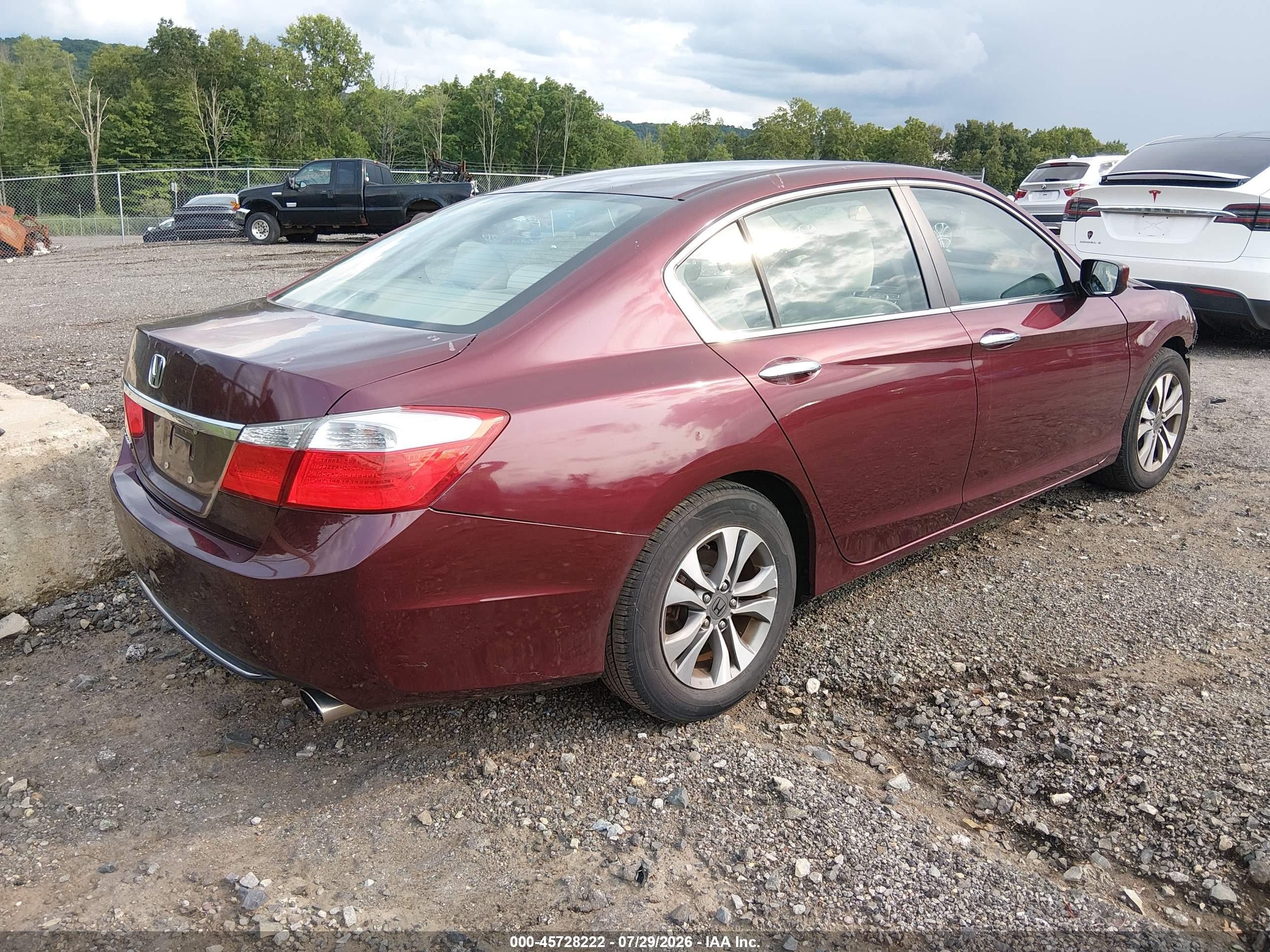 2013 Honda Accord Lx Maroon vin: 1HGCR2F35DA169352