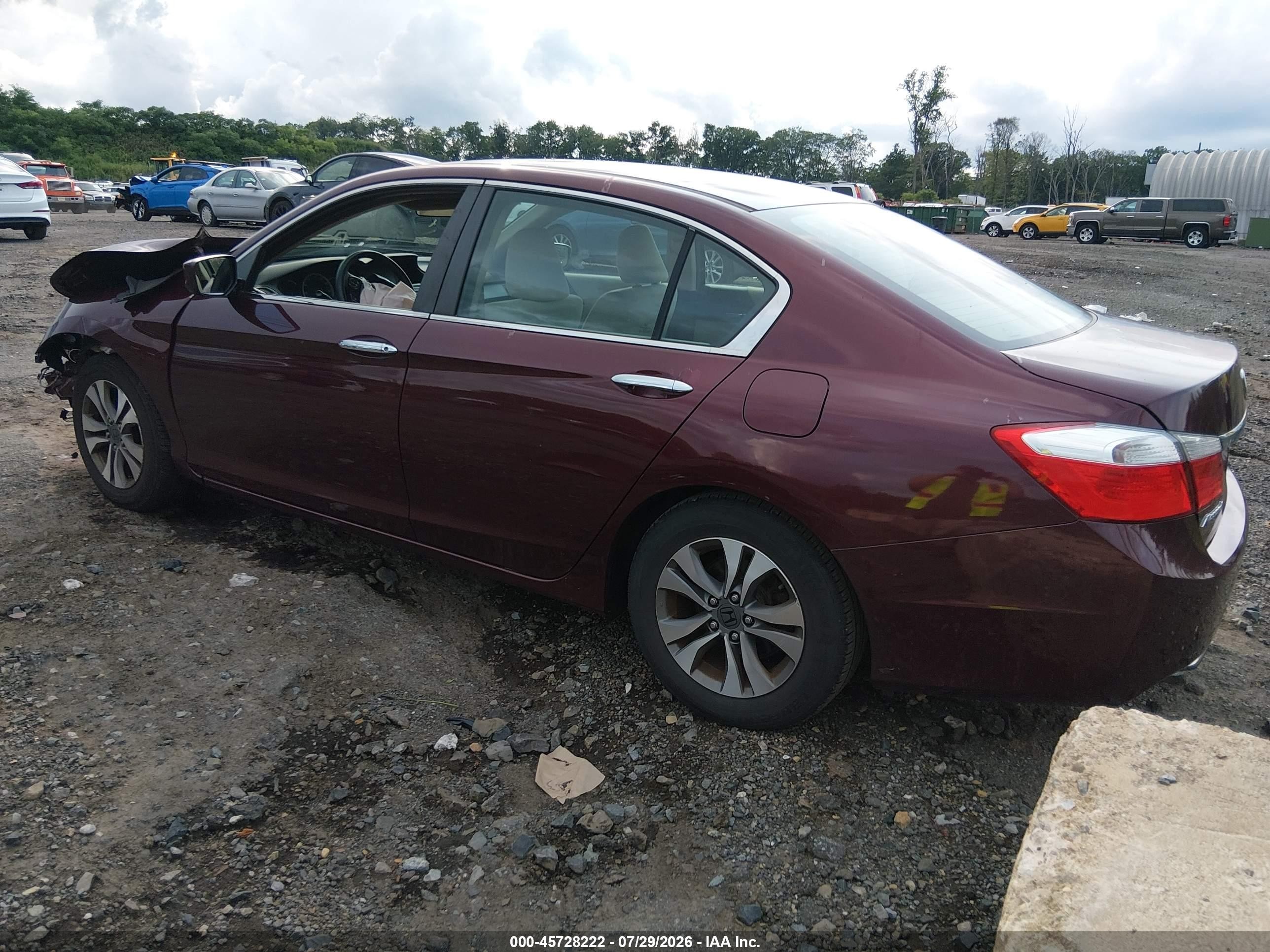2013 Honda Accord Lx Maroon vin: 1HGCR2F35DA169352