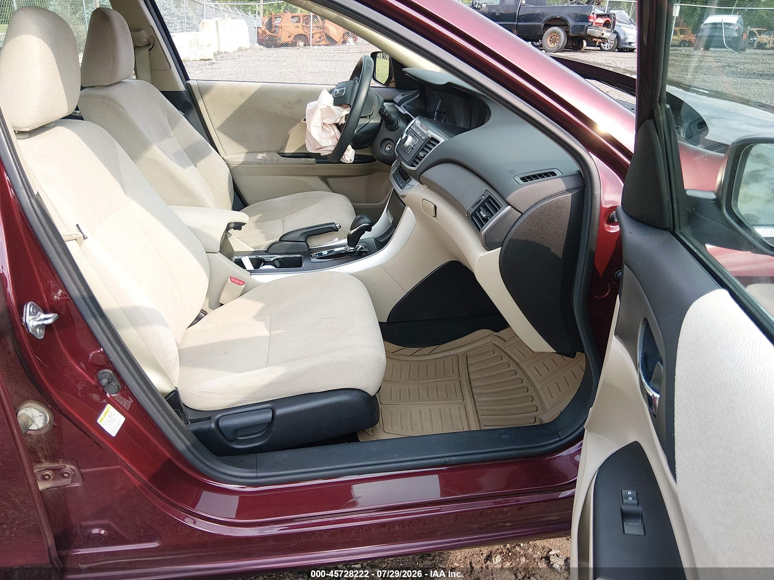 2013 Honda Accord Lx Maroon vin: 1HGCR2F35DA169352