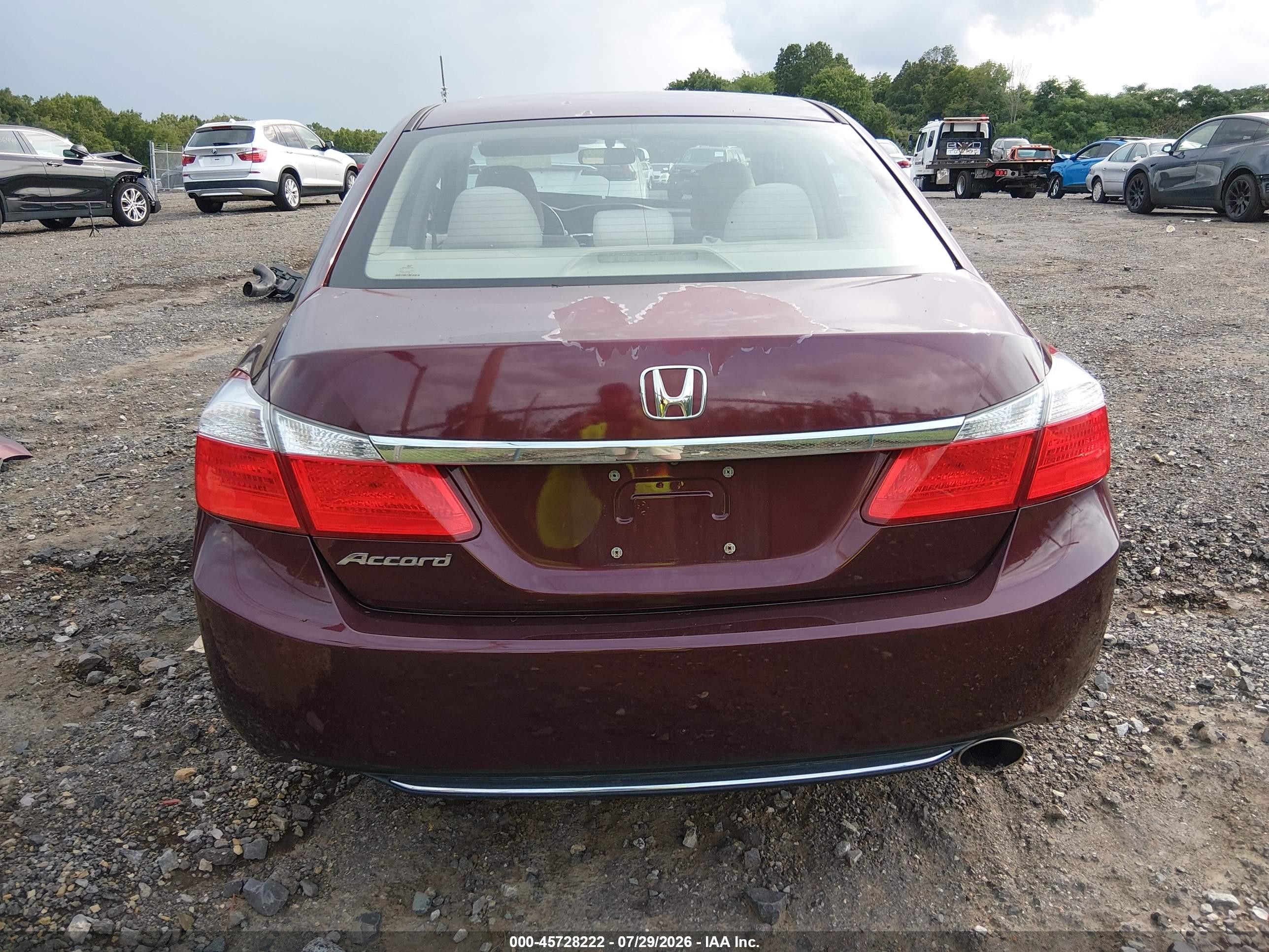 2013 Honda Accord Lx Maroon vin: 1HGCR2F35DA169352