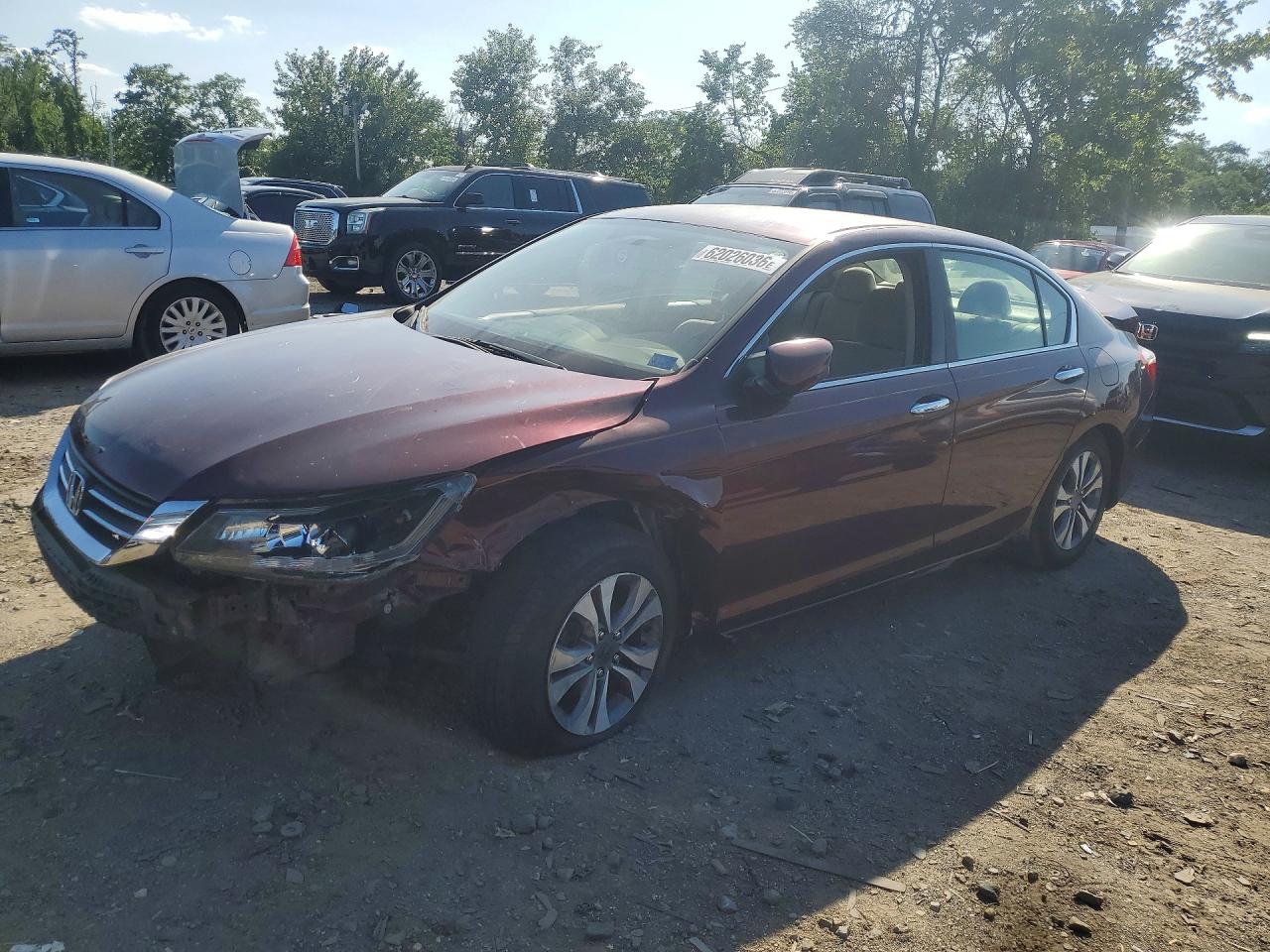 2013 Honda Accord Lx Бордовый vin: 1HGCR2F35DA190413