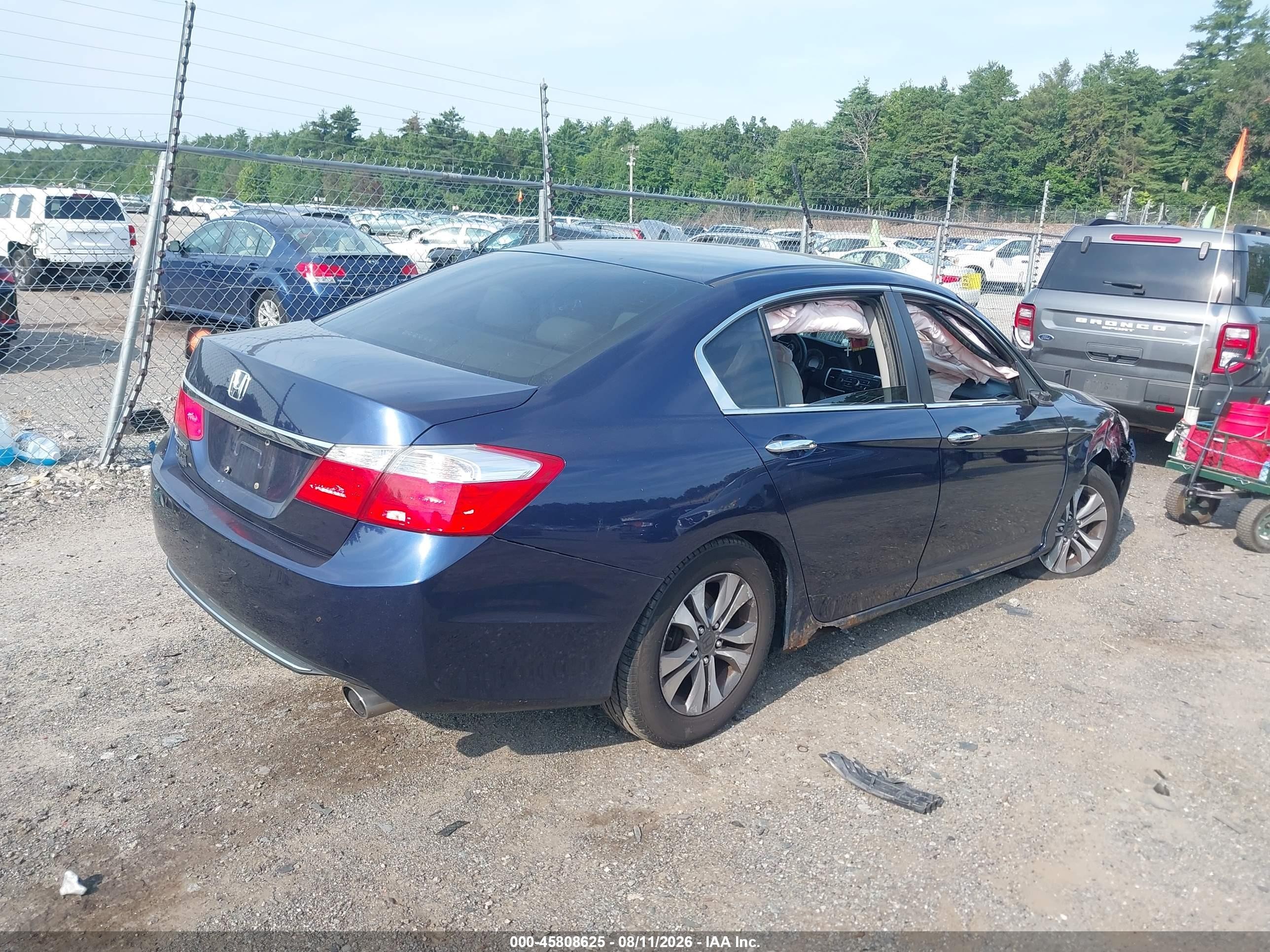 2013 Honda Accord Lx Blue vin: 1HGCR2F35DA192078