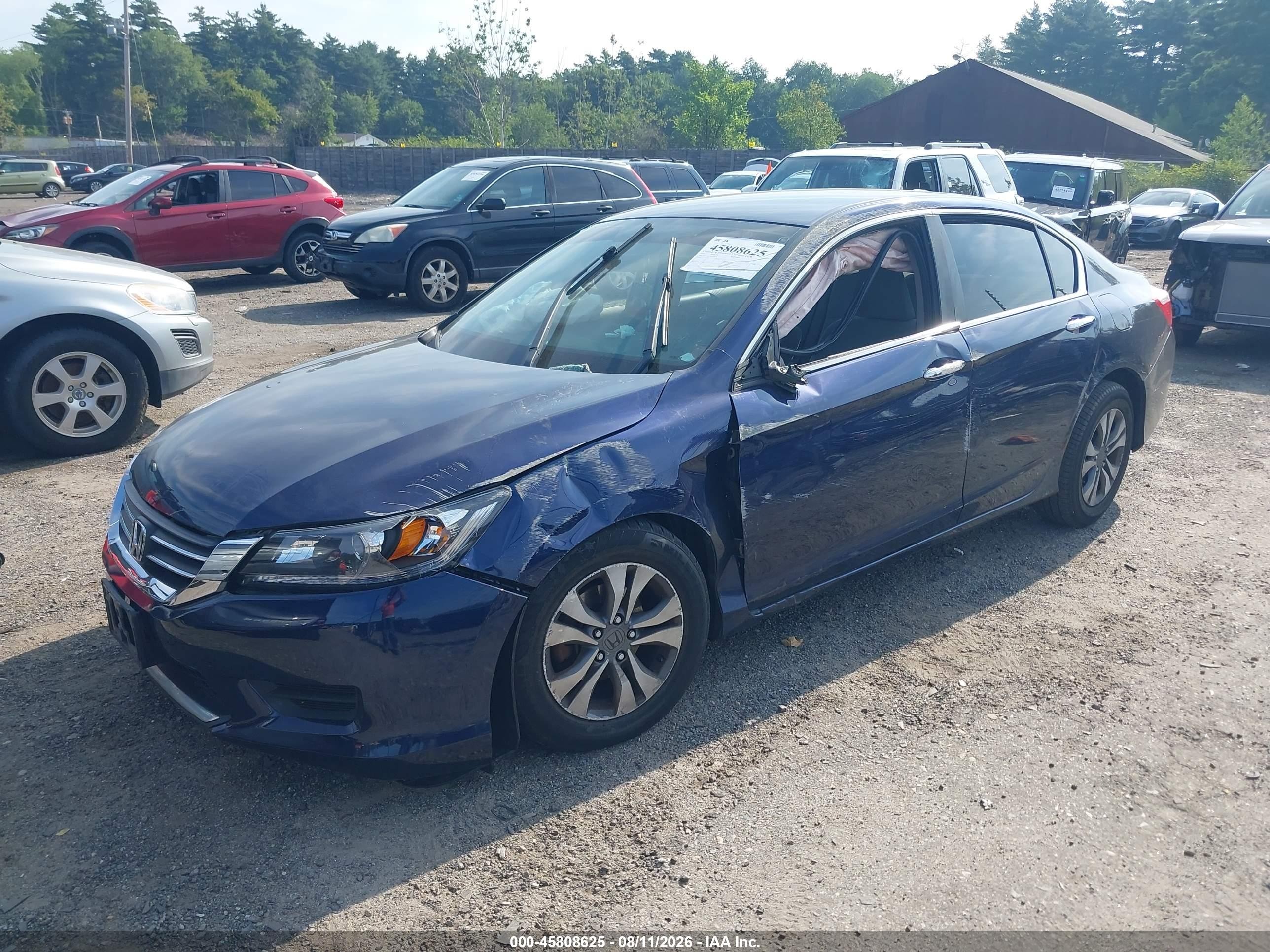 2013 Honda Accord Lx Blue vin: 1HGCR2F35DA192078