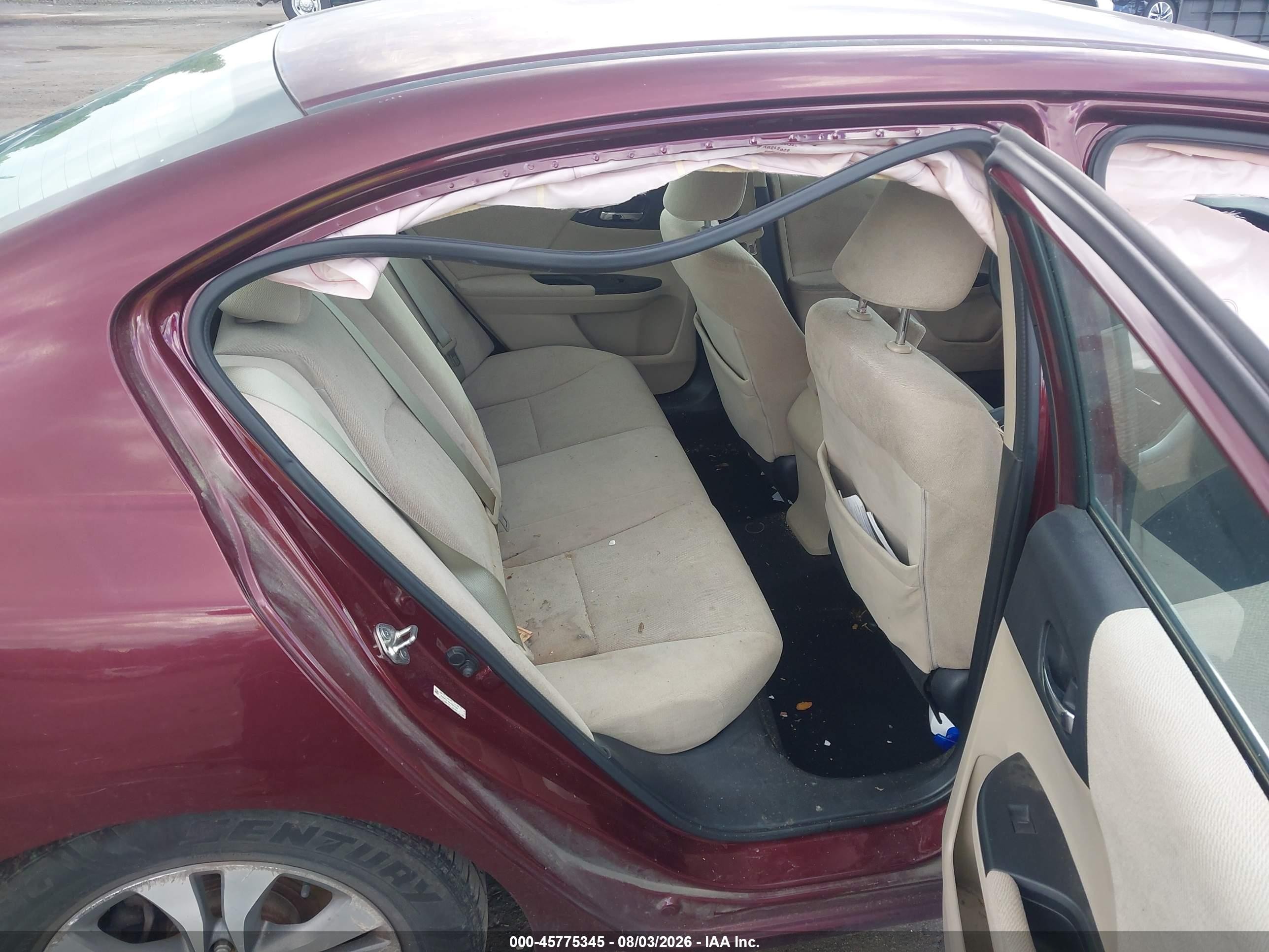2013 Honda Accord Lx Burgundy vin: 1HGCR2F35DA201264