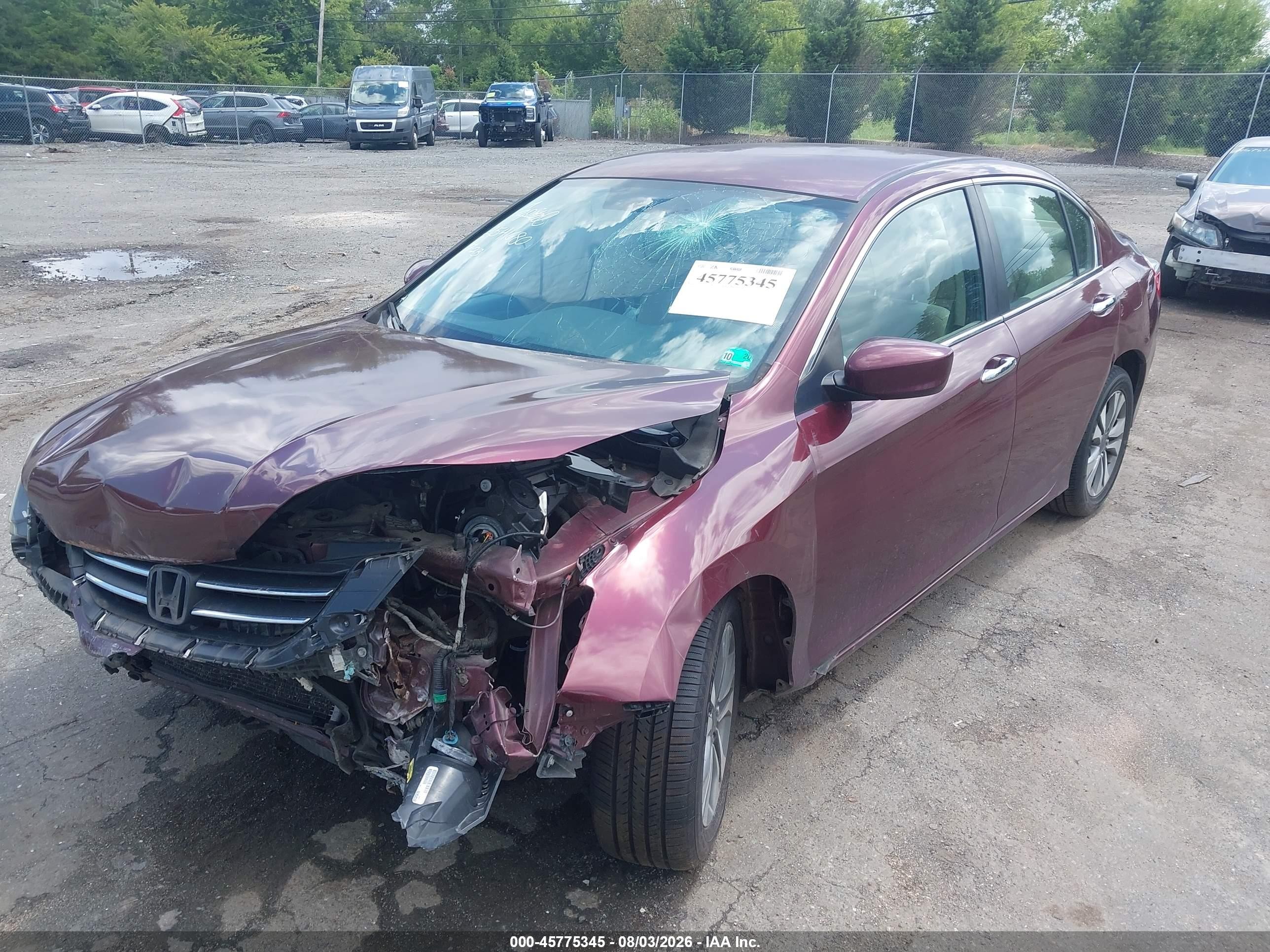 2013 Honda Accord Lx Burgundy vin: 1HGCR2F35DA201264