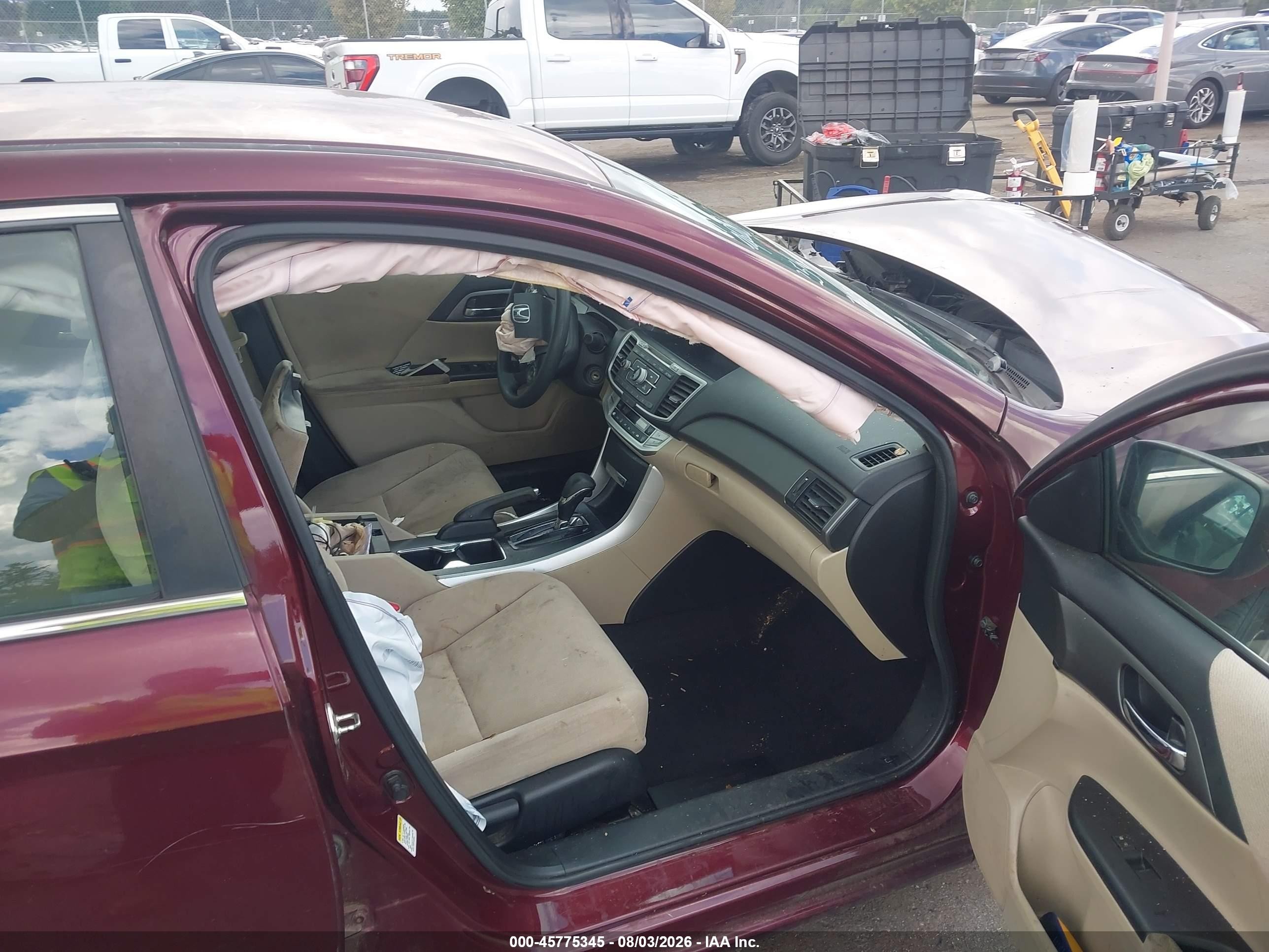2013 Honda Accord Lx Burgundy vin: 1HGCR2F35DA201264