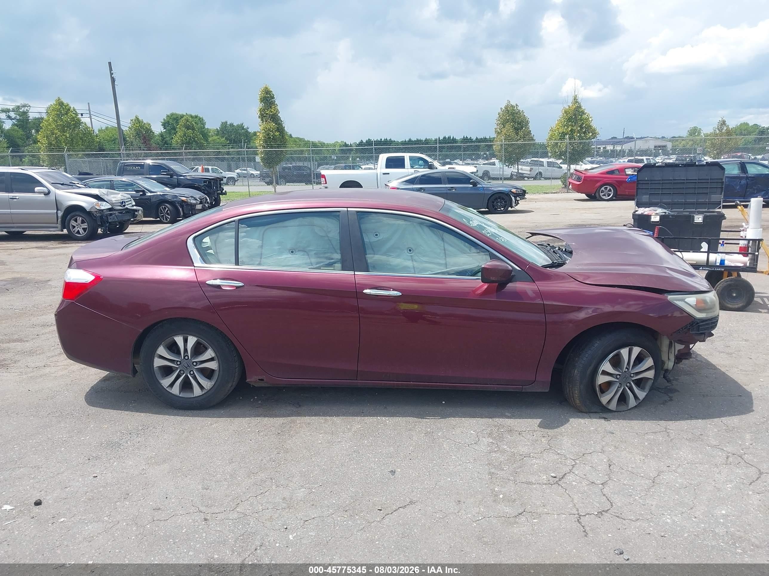 2013 Honda Accord Lx Burgundy vin: 1HGCR2F35DA201264