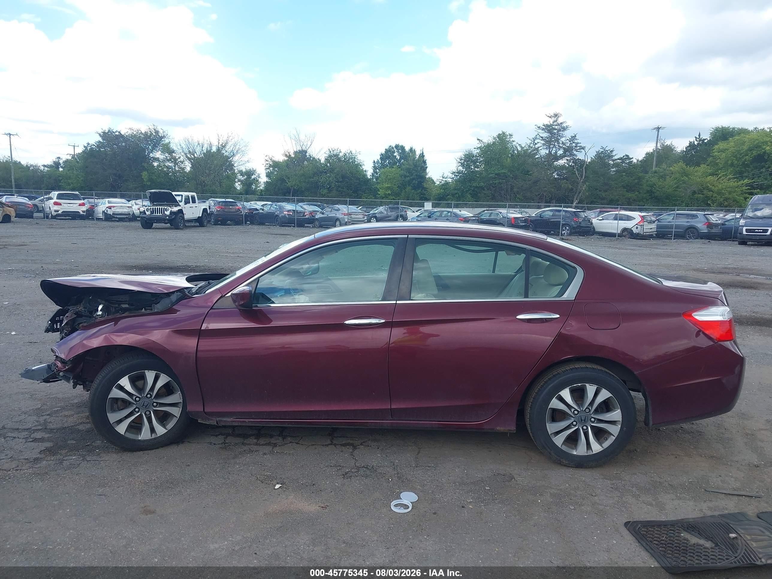 2013 Honda Accord Lx Burgundy vin: 1HGCR2F35DA201264