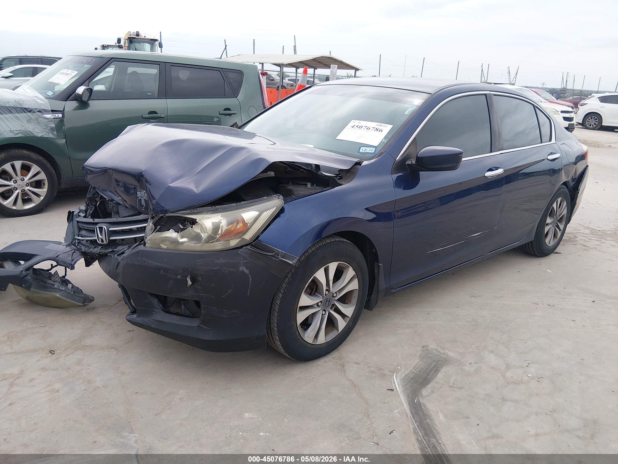 2013 Honda Accord Lx Blue vin: 1HGCR2F35DA223474