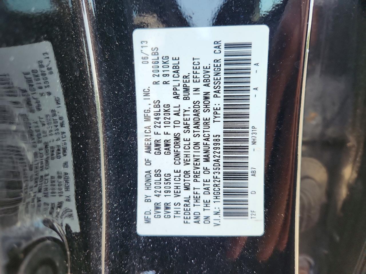 2013 Honda Accord Lx Black vin: 1HGCR2F35DA229985