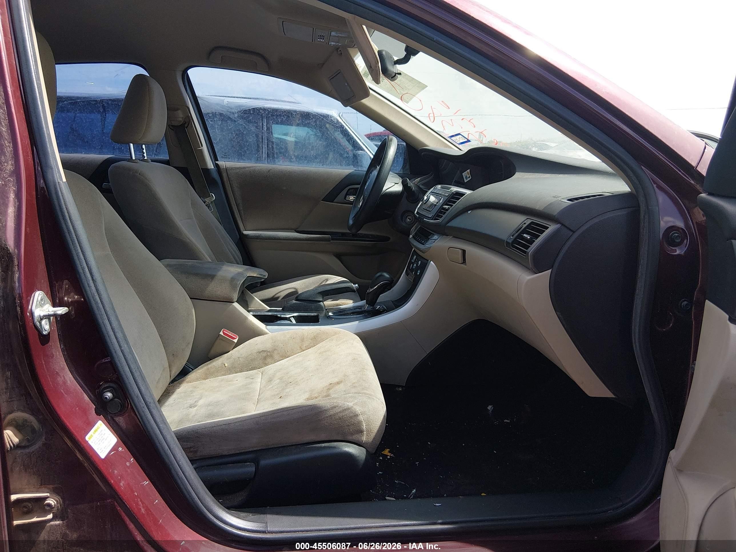 2013 Honda Accord Lx Maroon vin: 1HGCR2F35DA244096