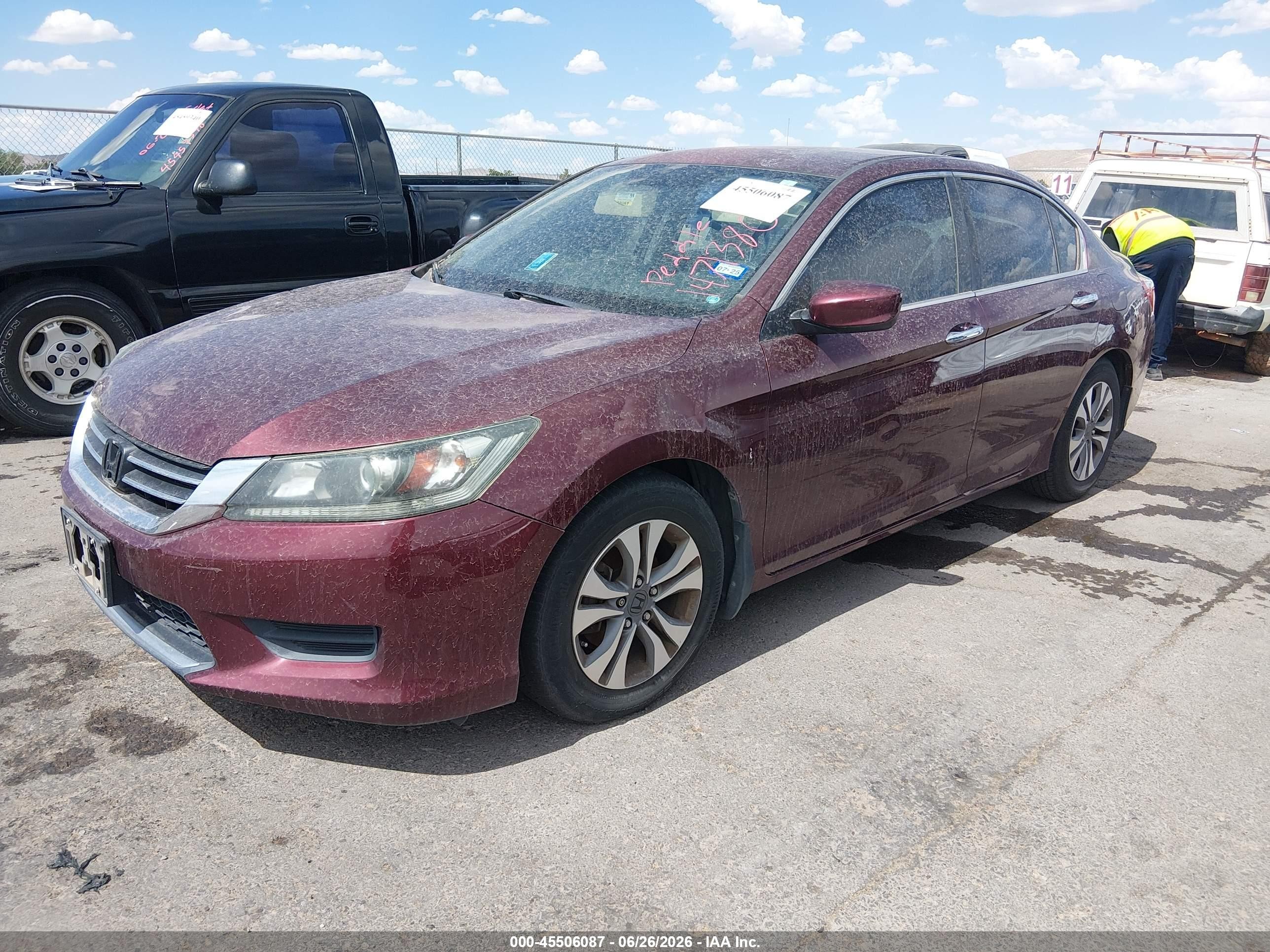 2013 Honda Accord Lx Maroon vin: 1HGCR2F35DA244096