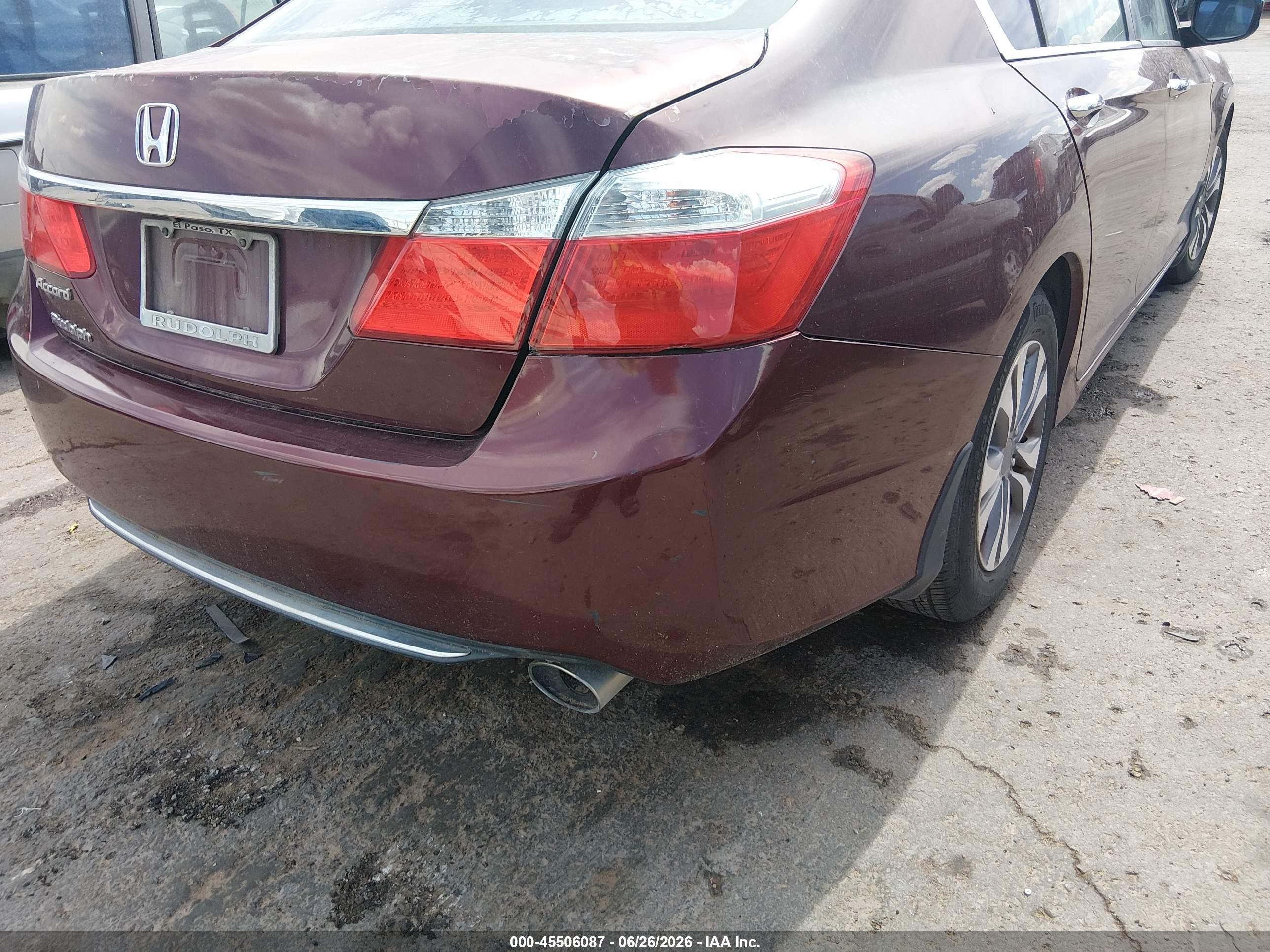 2013 Honda Accord Lx Maroon vin: 1HGCR2F35DA244096