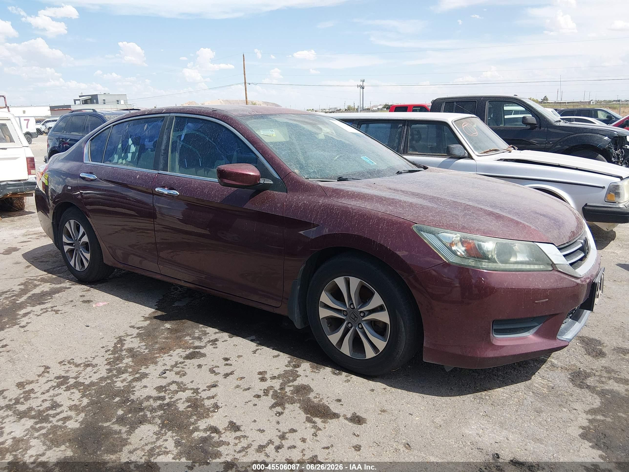 2013 Honda Accord Lx Maroon vin: 1HGCR2F35DA244096