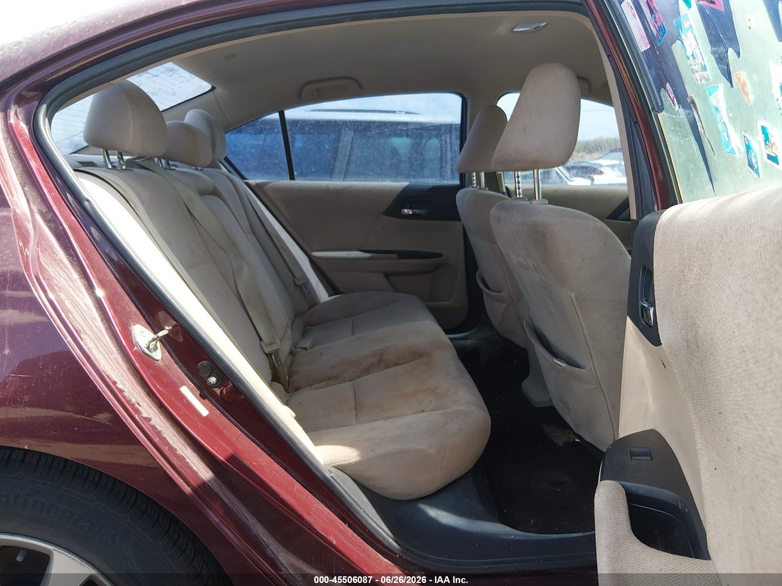 2013 Honda Accord Lx Maroon vin: 1HGCR2F35DA244096