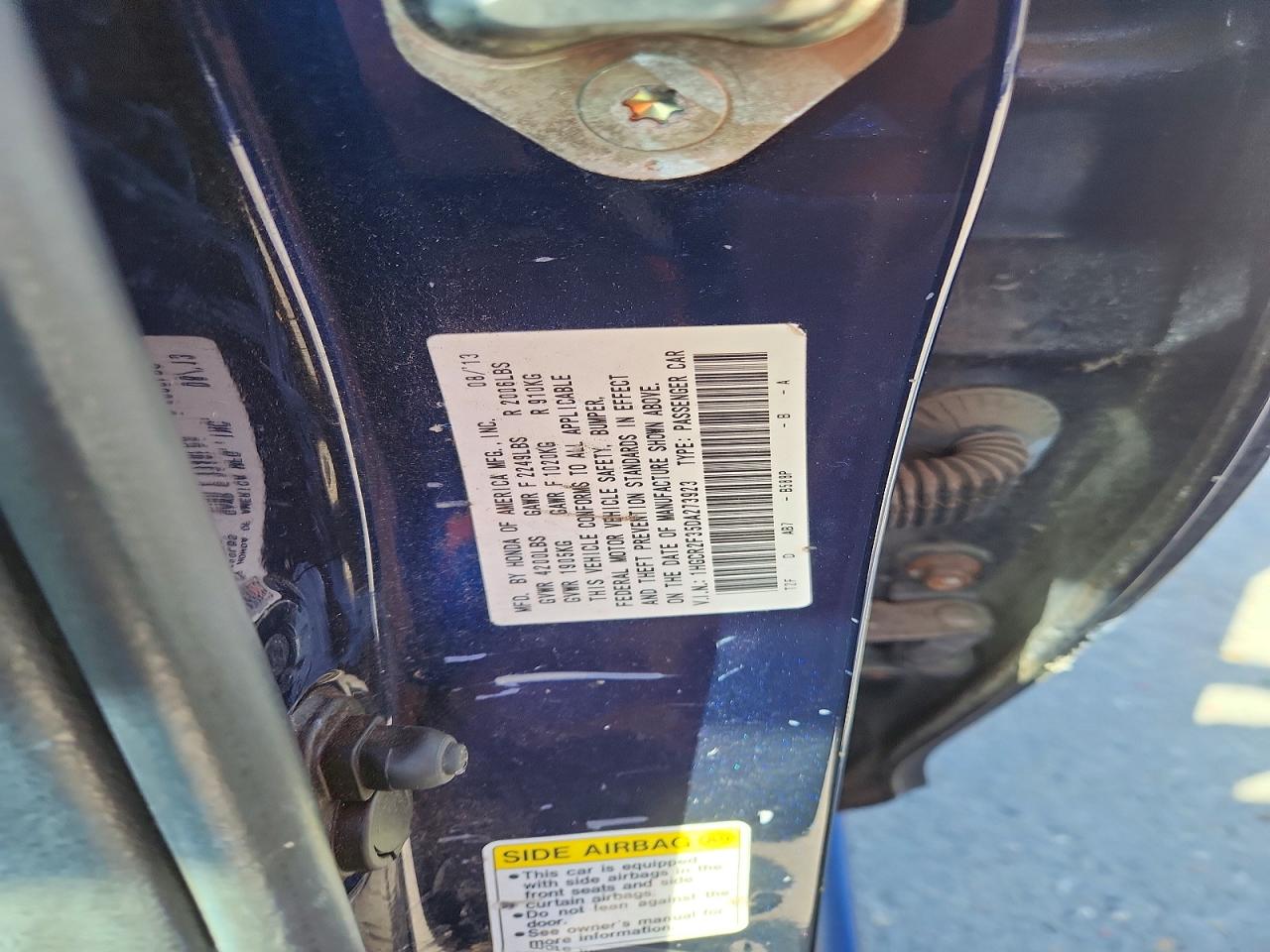 2013 Honda Accord Lx Blue vin: 1HGCR2F35DA273923