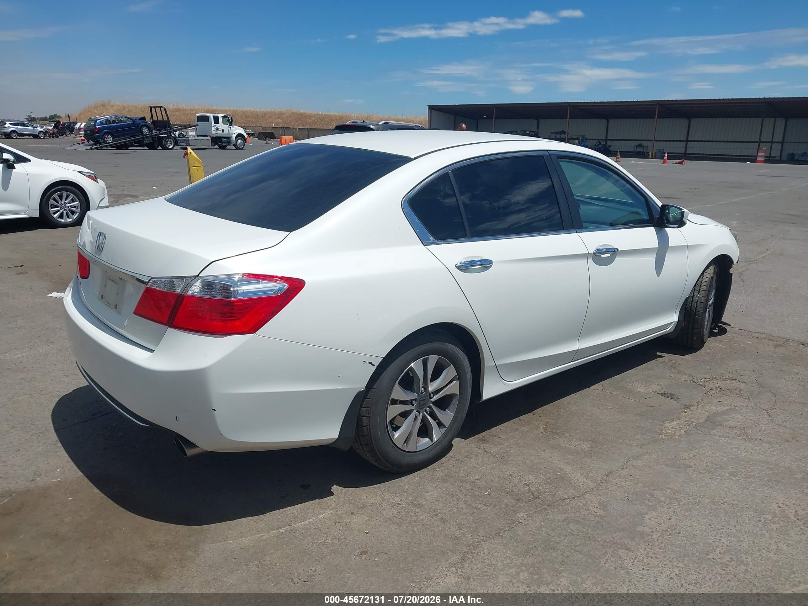 2014 Honda Accord Lx White vin: 1HGCR2F35EA025964