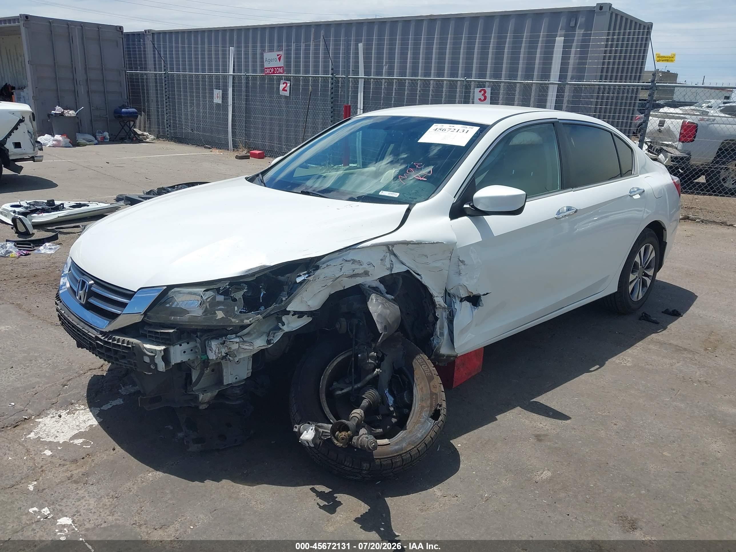 2014 Honda Accord Lx White vin: 1HGCR2F35EA025964