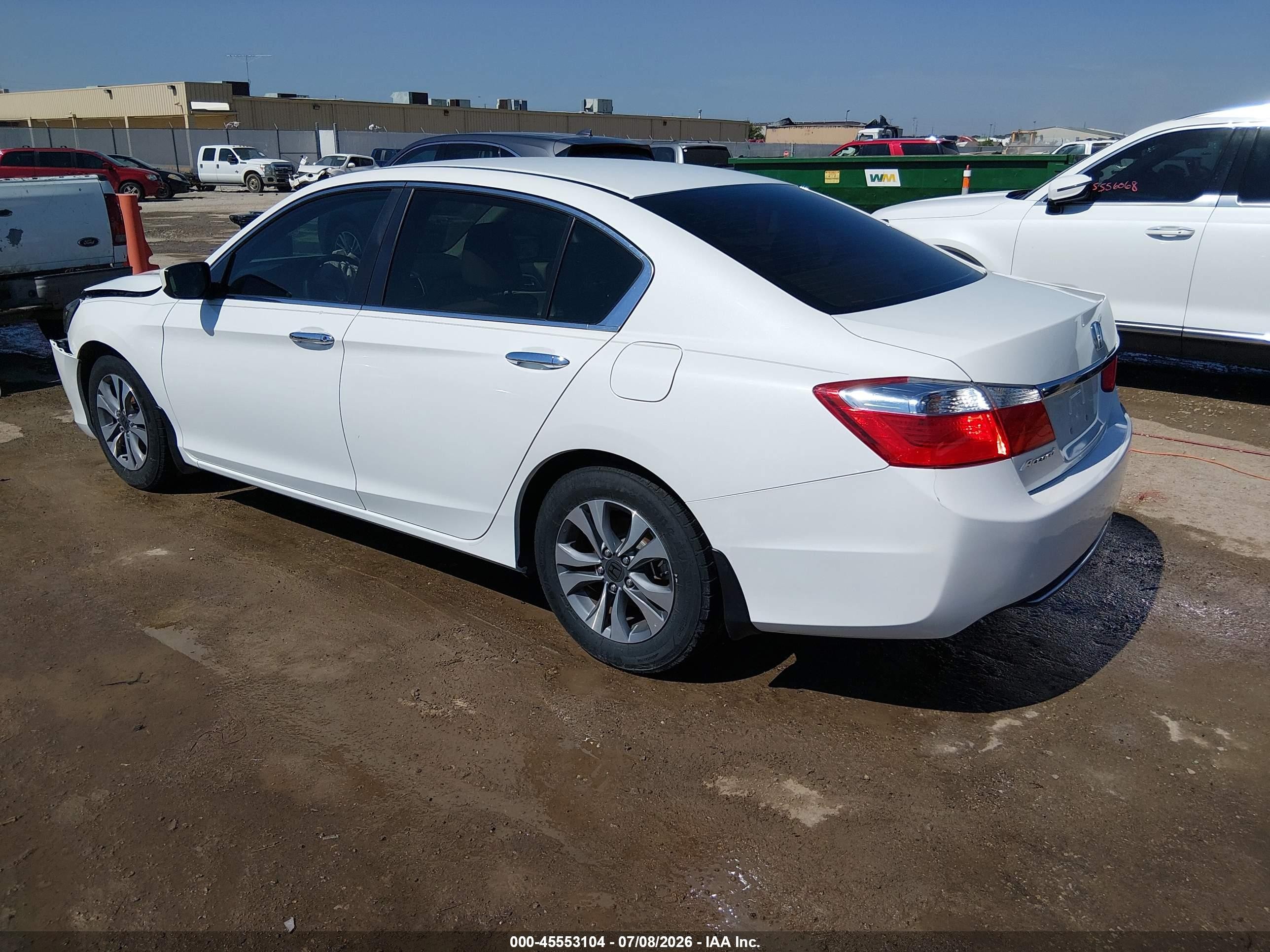 2014 Honda Accord Lx White vin: 1HGCR2F35EA203176