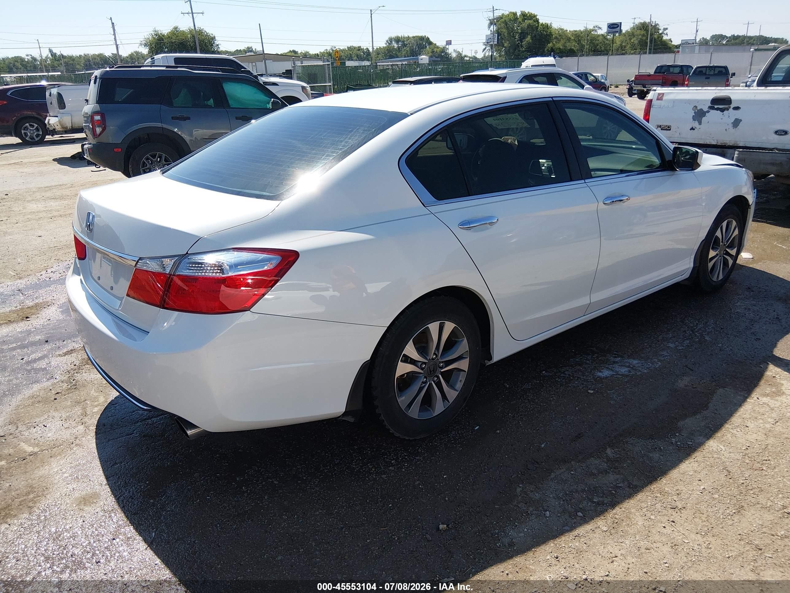 2014 Honda Accord Lx White vin: 1HGCR2F35EA203176