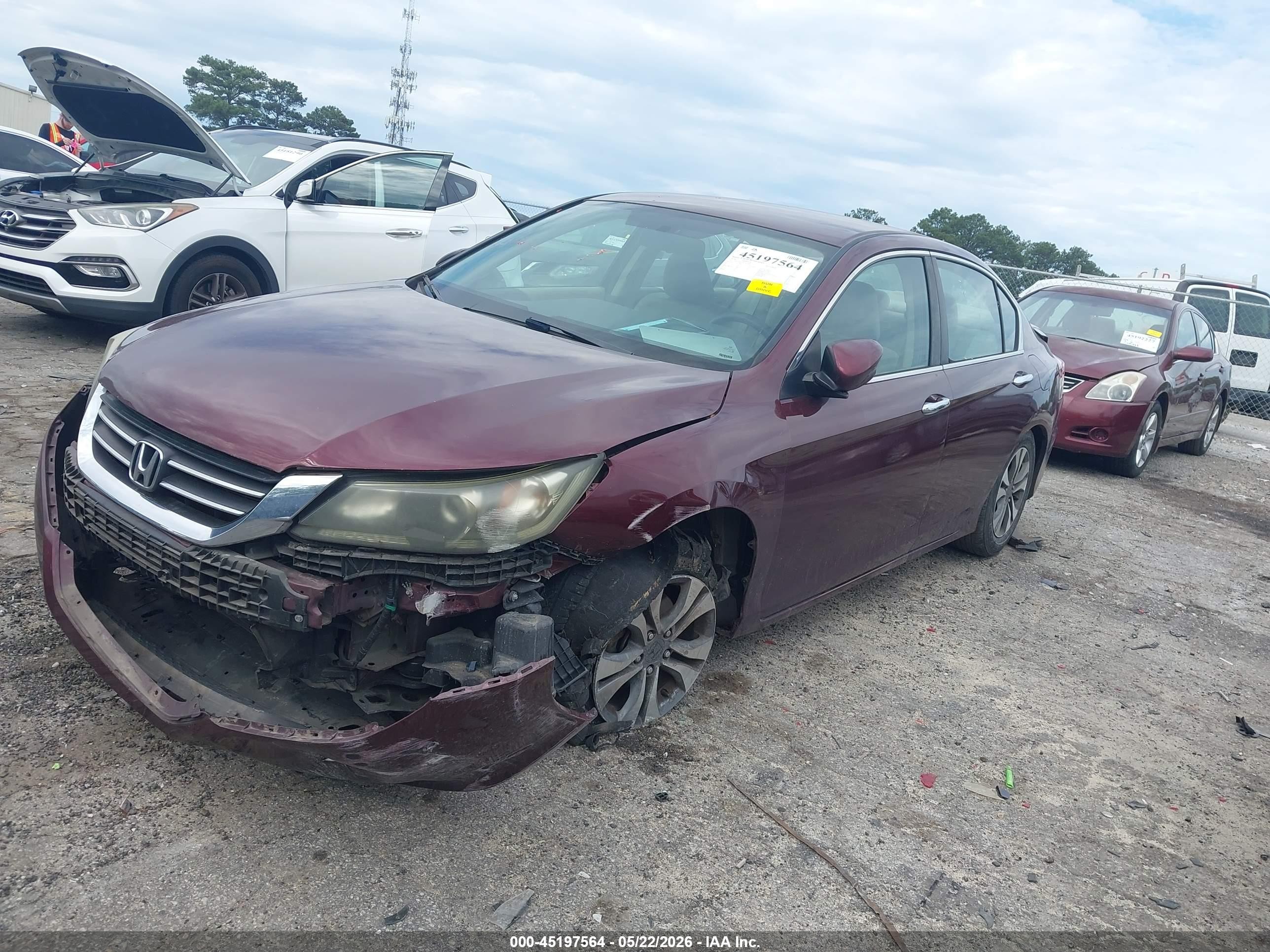 2014 Honda Accord Lx Burgundy vin: 1HGCR2F35EA211469