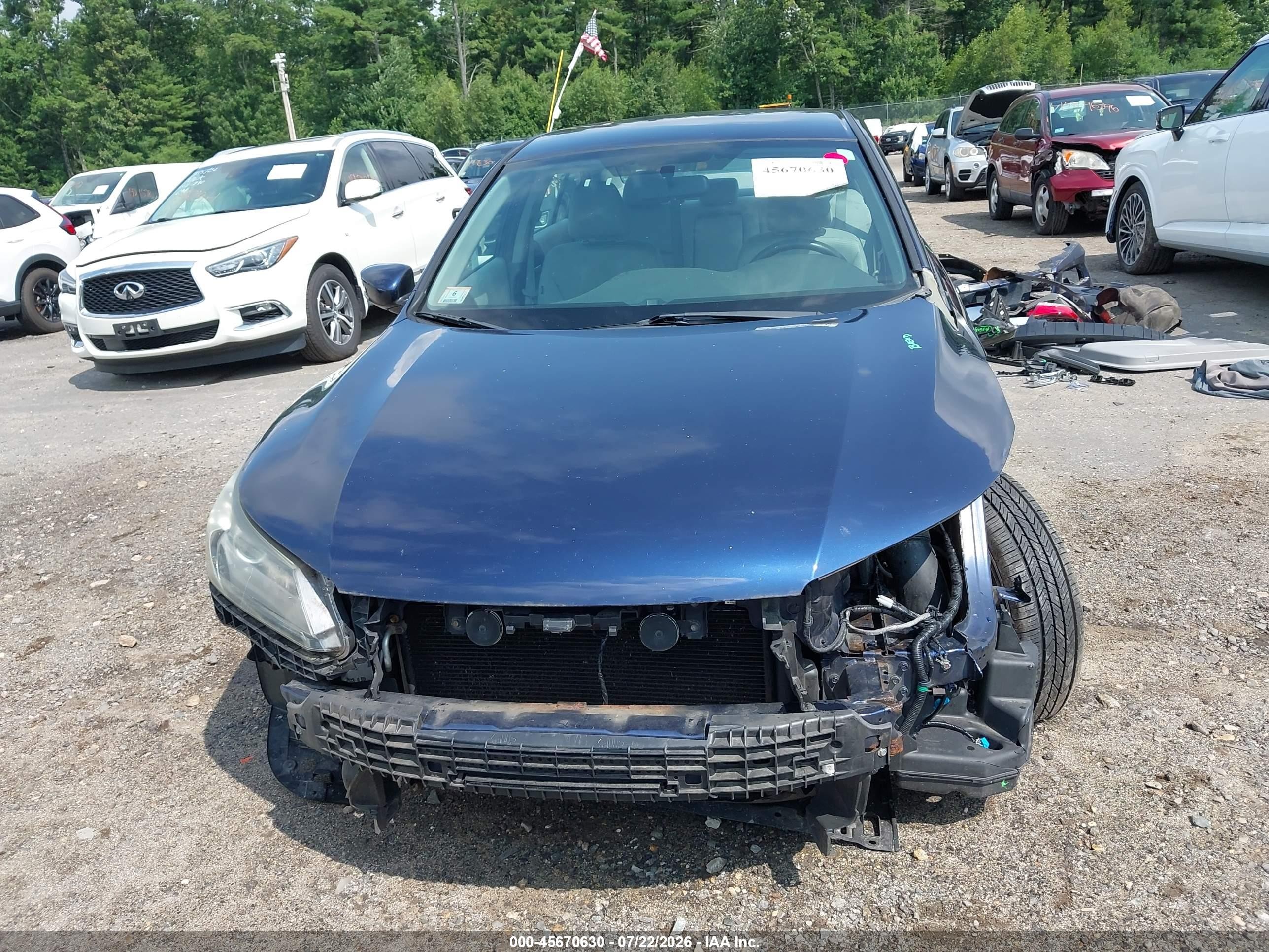 2014 Honda Accord Lx Blue vin: 1HGCR2F35EA273227