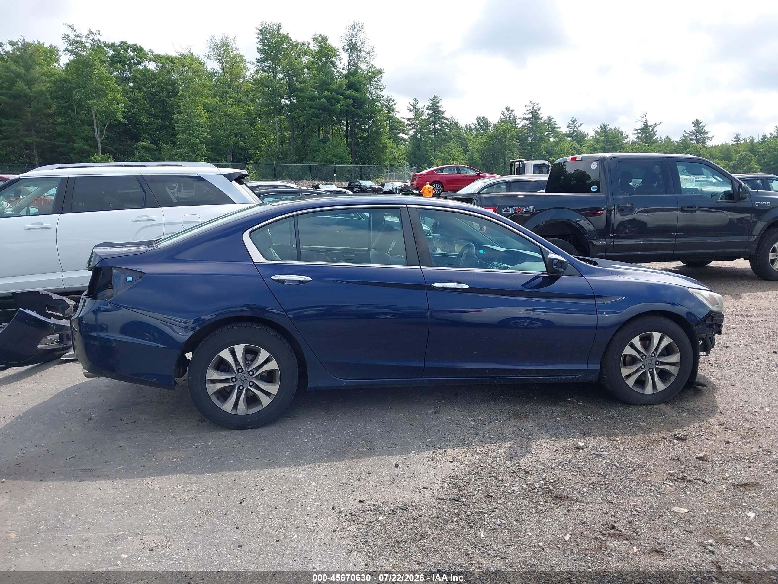 2014 Honda Accord Lx Blue vin: 1HGCR2F35EA273227